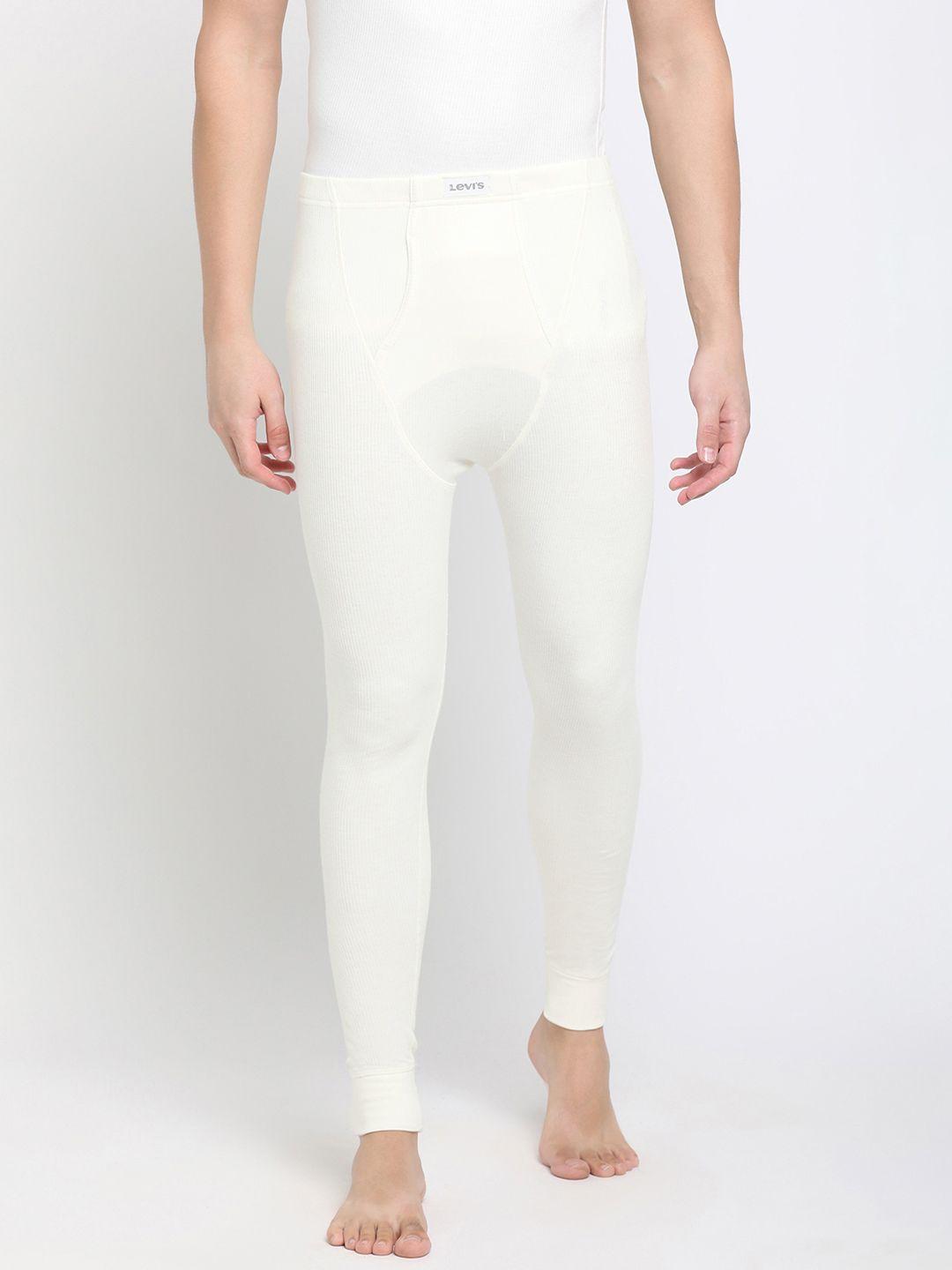 levis men off-white solid thermal bottoms