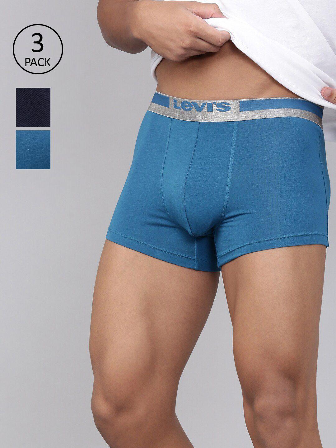 levis men pack of 3 assorted smartskin technology cotton trunks with tag free comfort-030