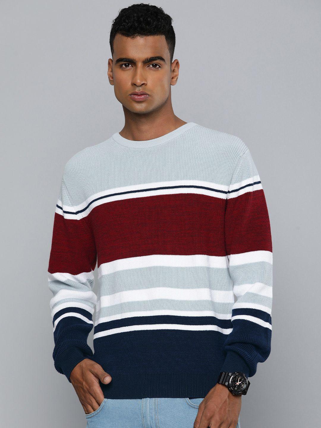 levis men pure cotton striped pullover