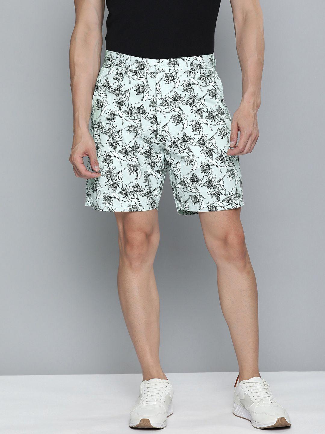 levis men sea green and white floral printed chino shorts