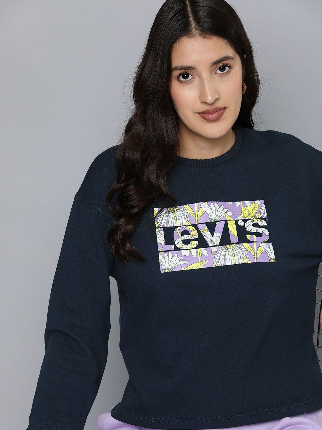 levis pure cotton brand logo printed sweatshirt