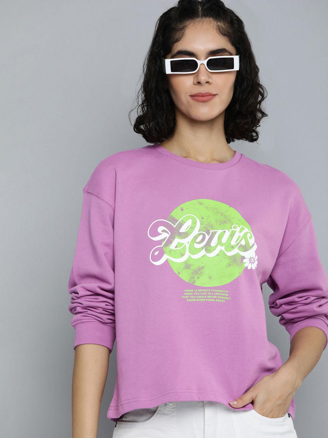 levis pure cotton long sleeves brand logo printed sweatshirt