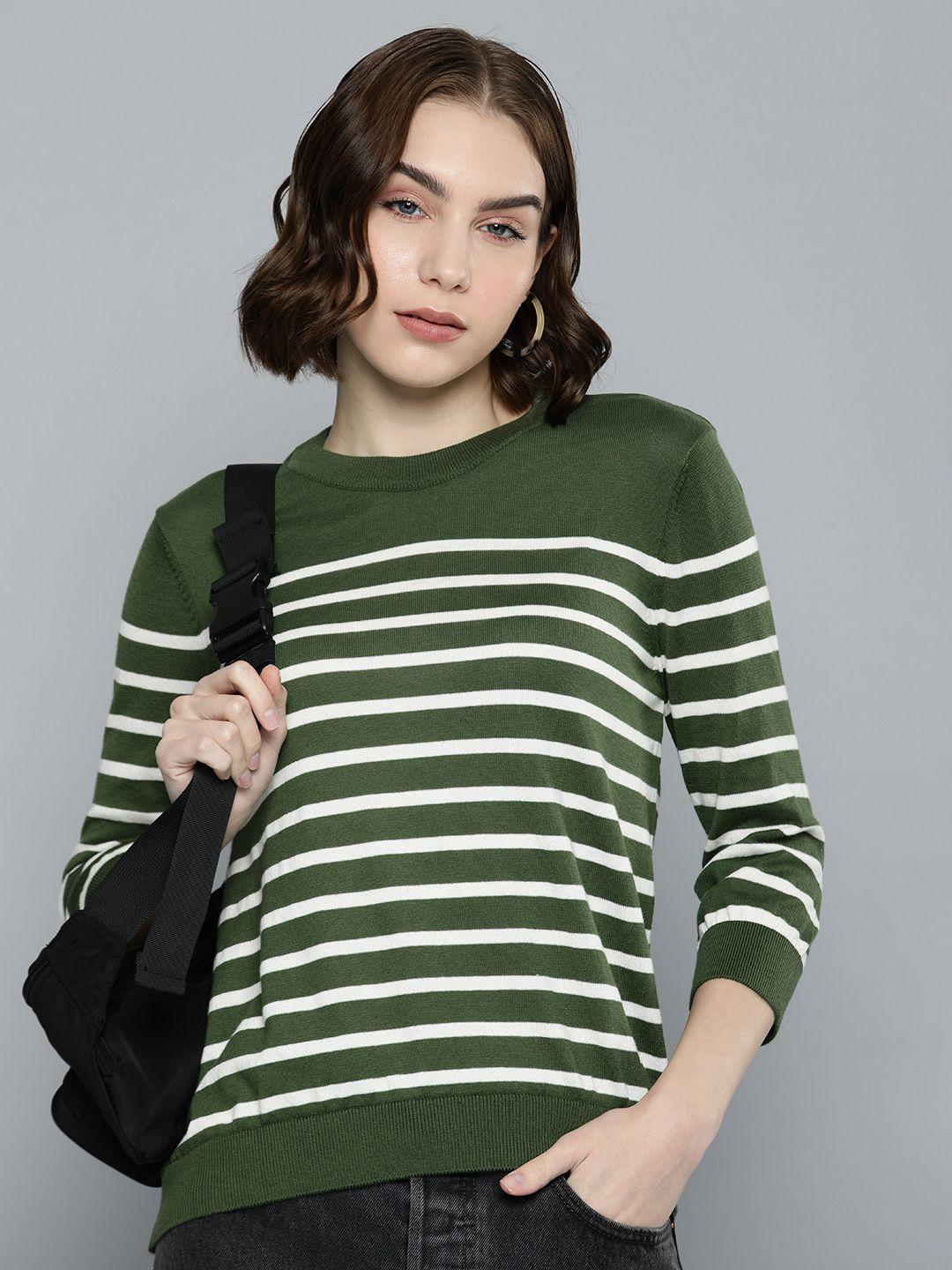 levis round neck knitted striped pullover