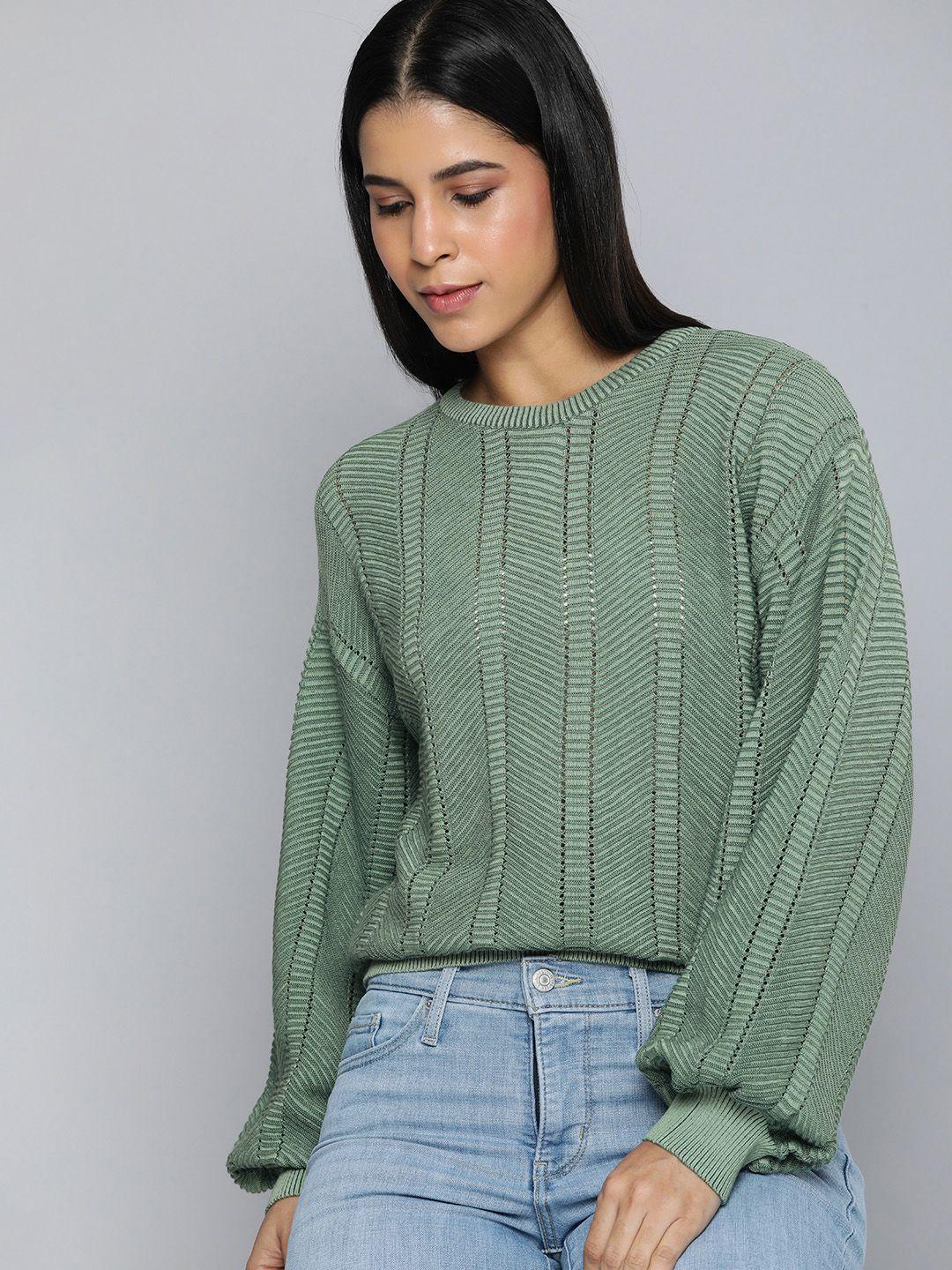 levis self design cable knit pullover sweaters