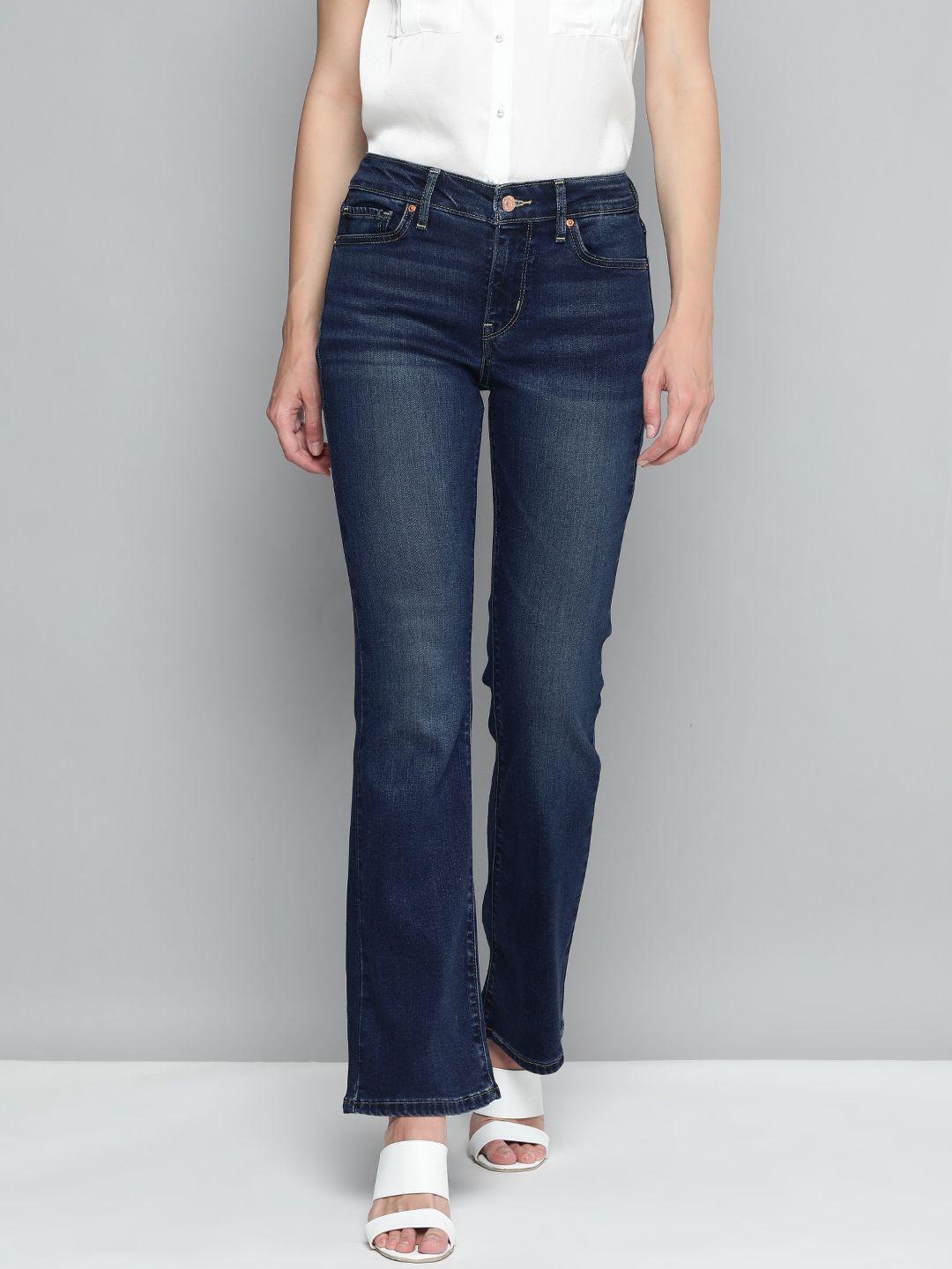 levis women blue 715 bootcut mid-rise light fade stretchable jeans