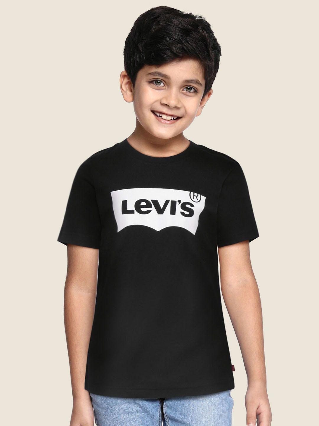 levis boys black brand logo printed t-shirt