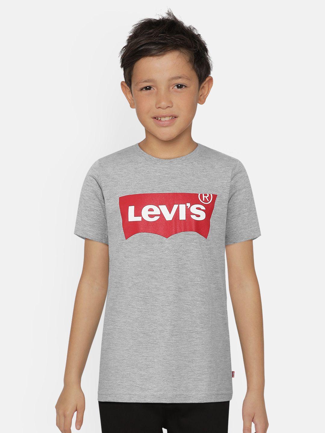 levis boys grey & red brand logo t-shirt