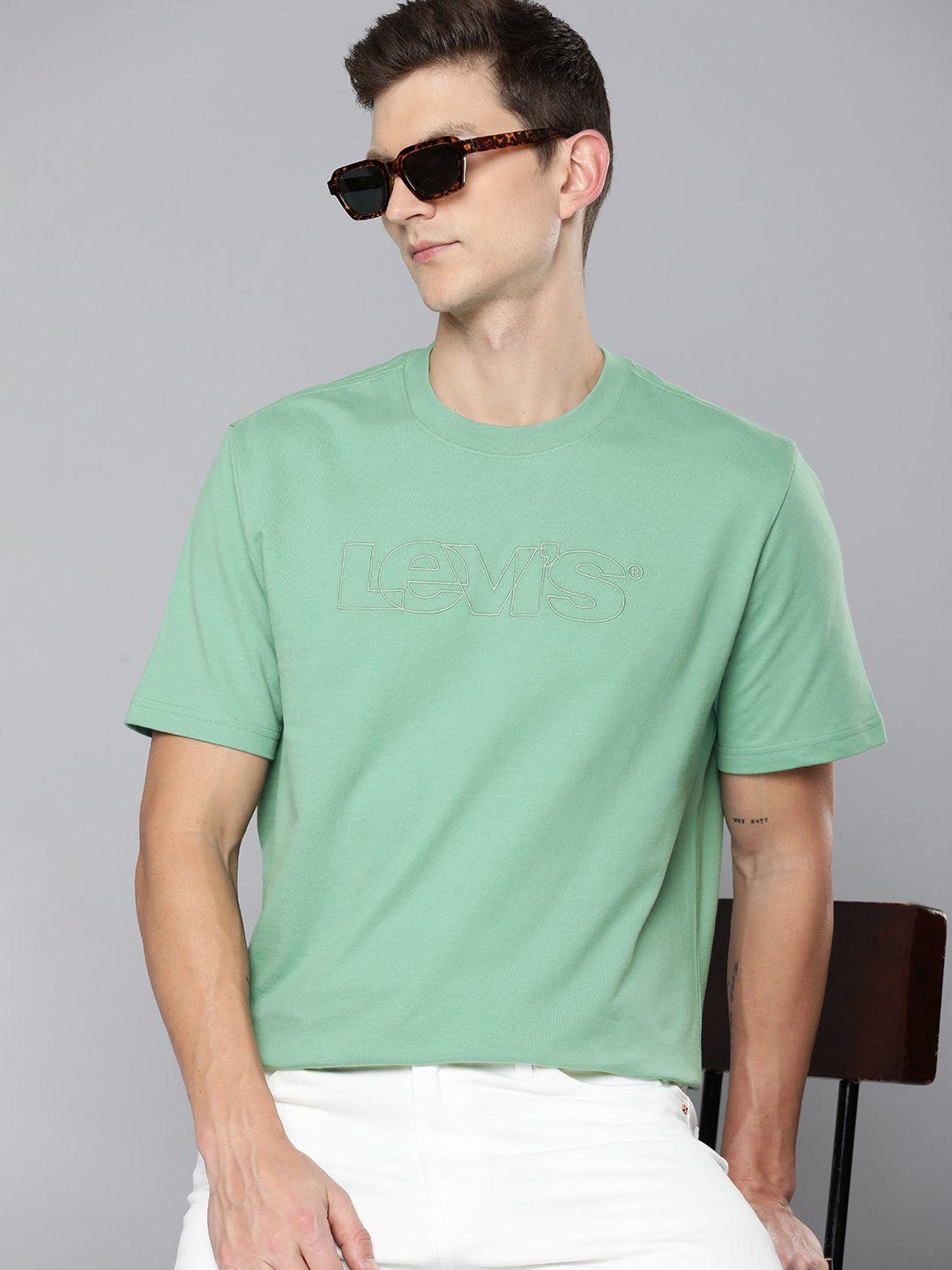 levis brand logo embroidered pure cotton casual t-shirt