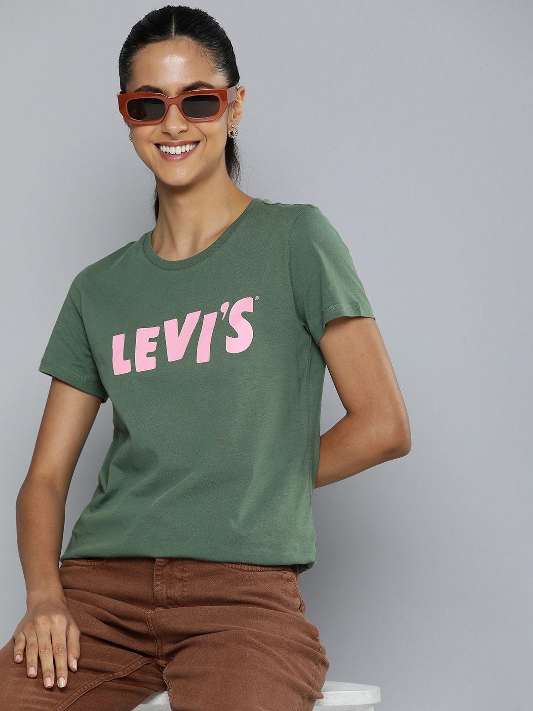 levis brand logo printed pure cotton t-shirt