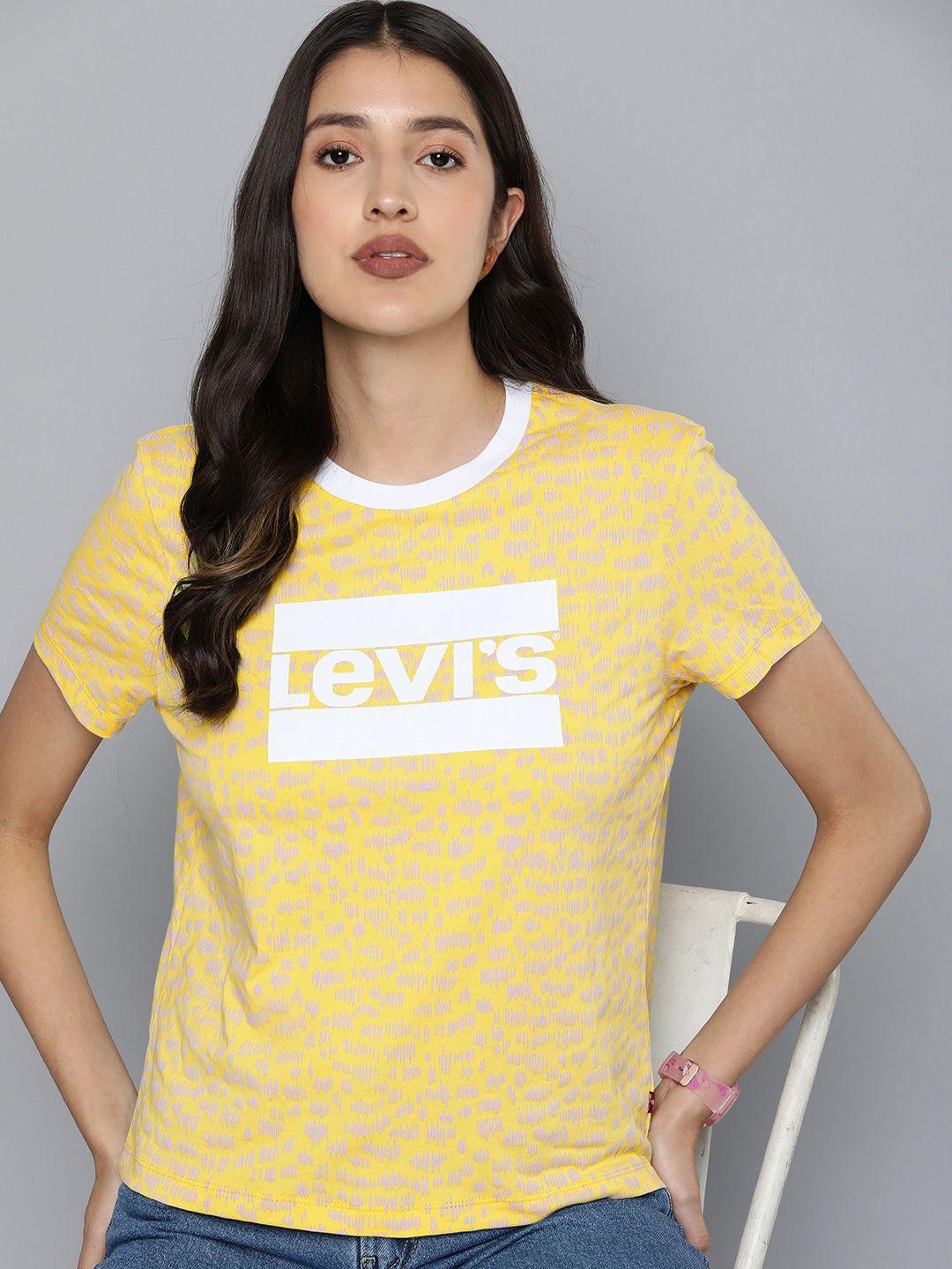 levis brand logo printed pure cotton t-shirt