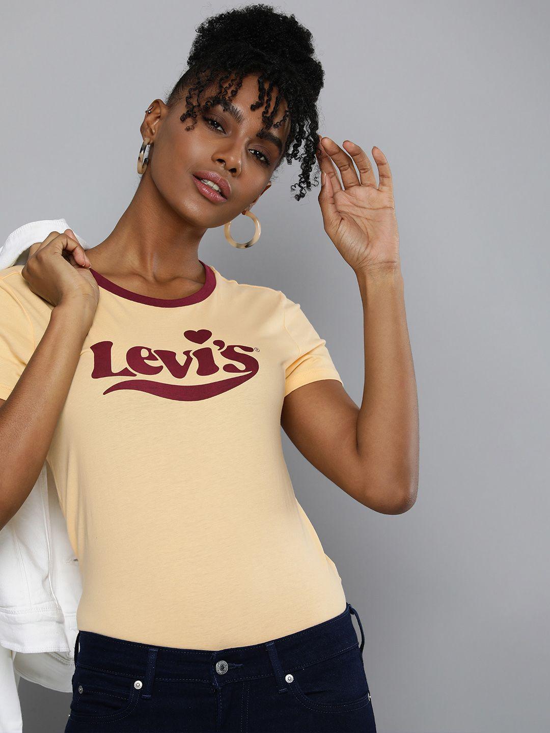 levis brand logo printed pure cotton t-shirt