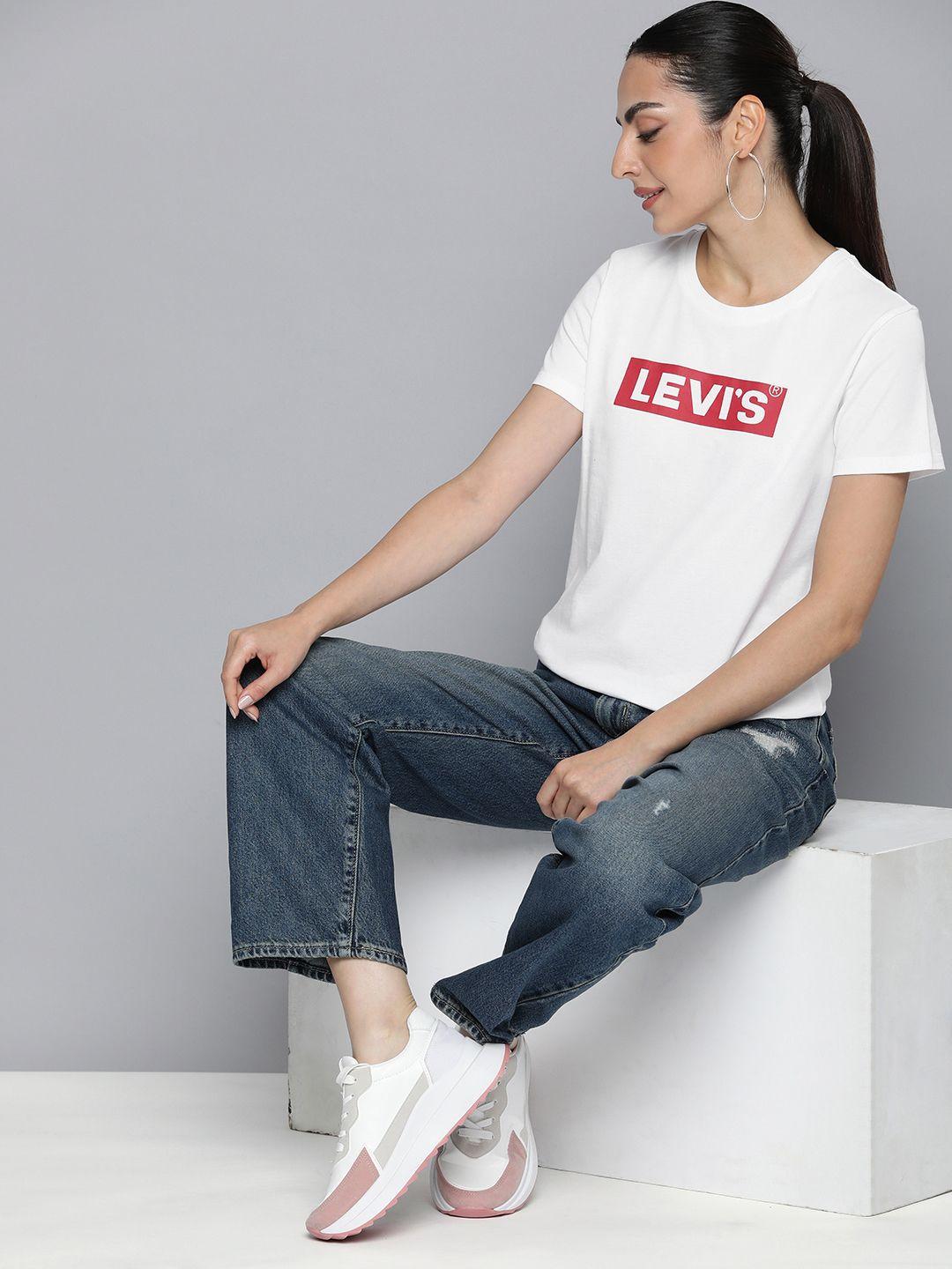 levis brand logo printed pure cotton t-shirt