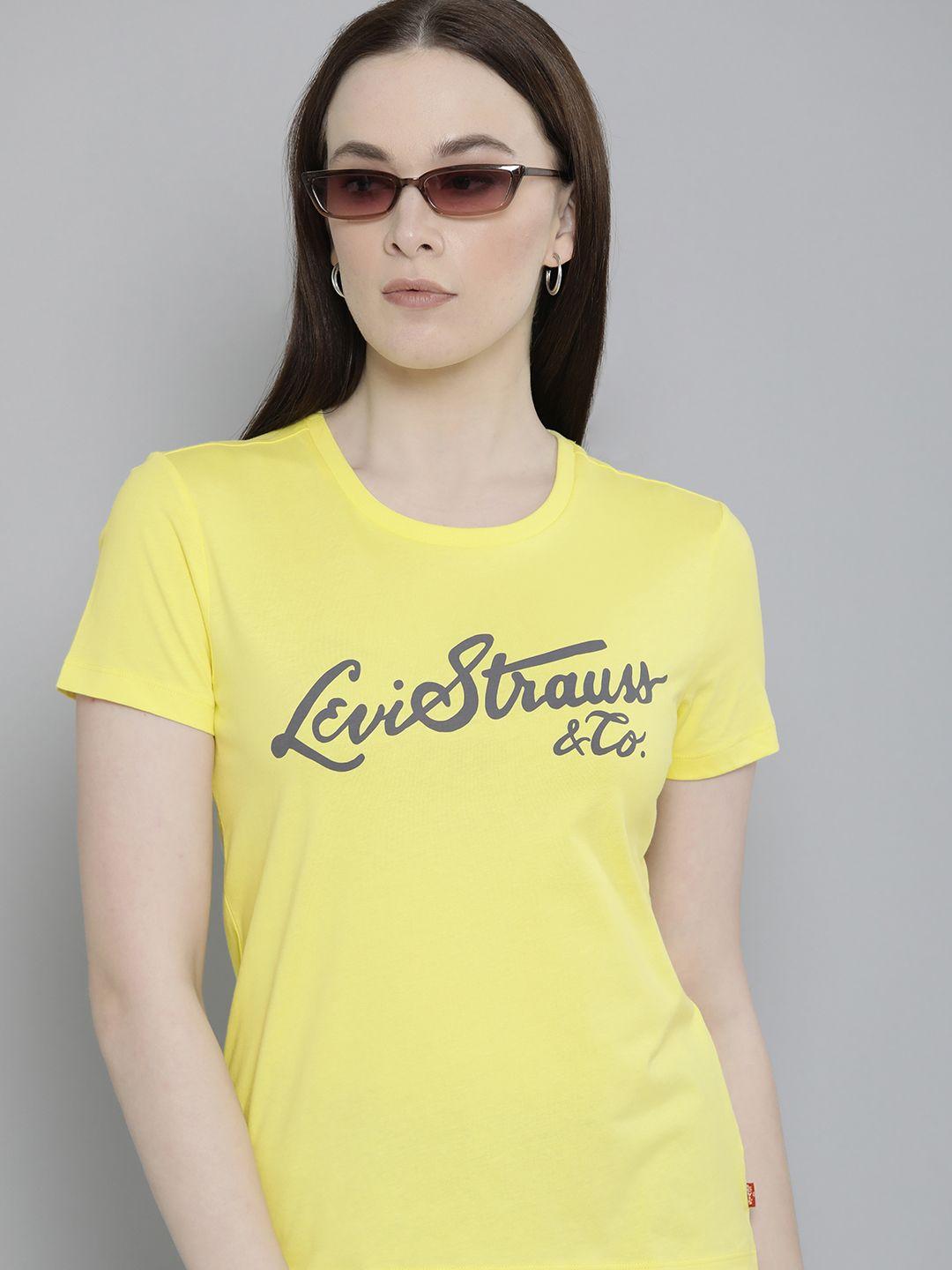 levis crew neck brand logo printed pure cotton t-shirt