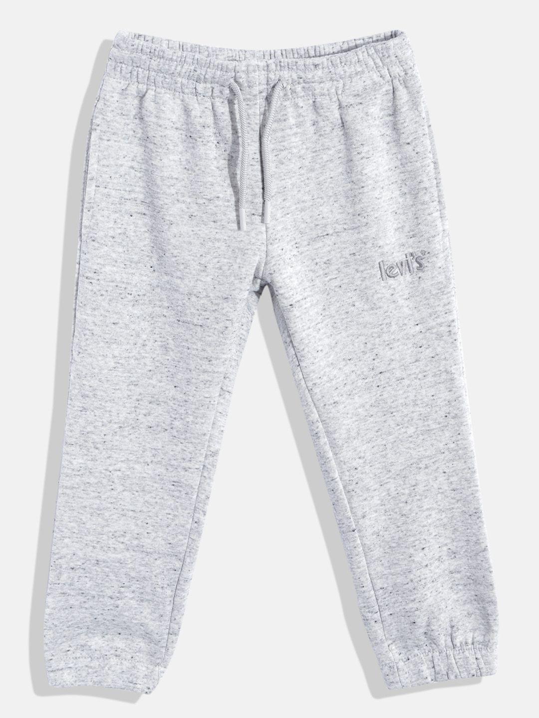 levis grey melange core knit logo jogger pants
