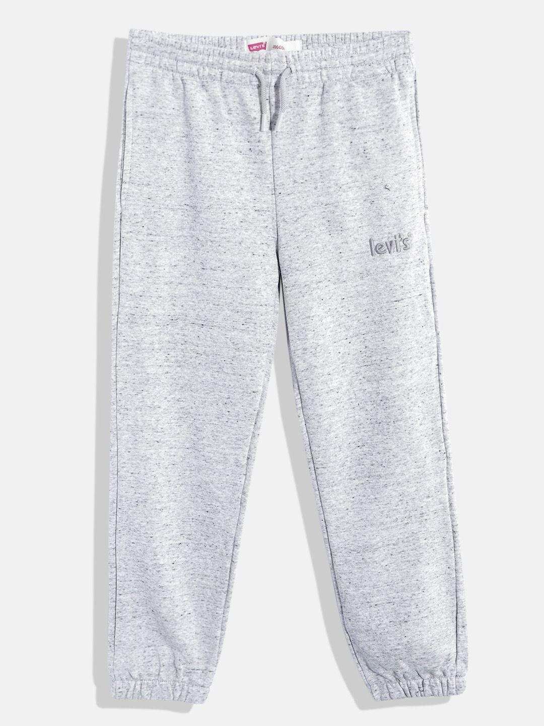levis grey melange core knit logo jogger pants