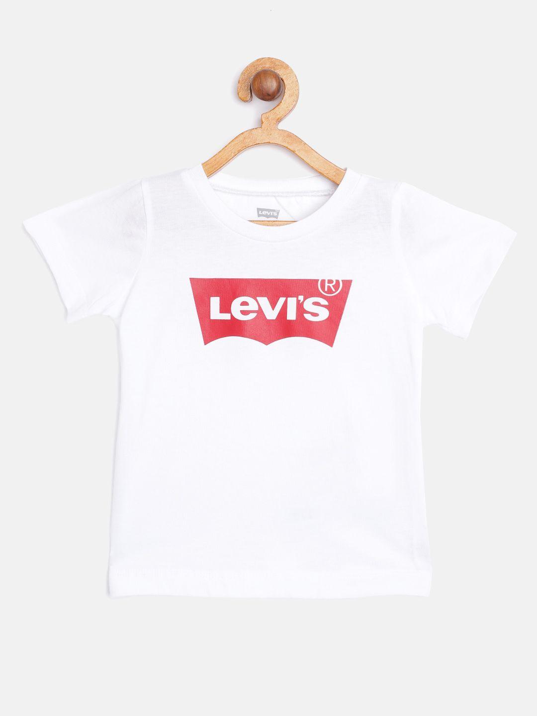 levis infant boys white & red brand logo print cotton t-shirt