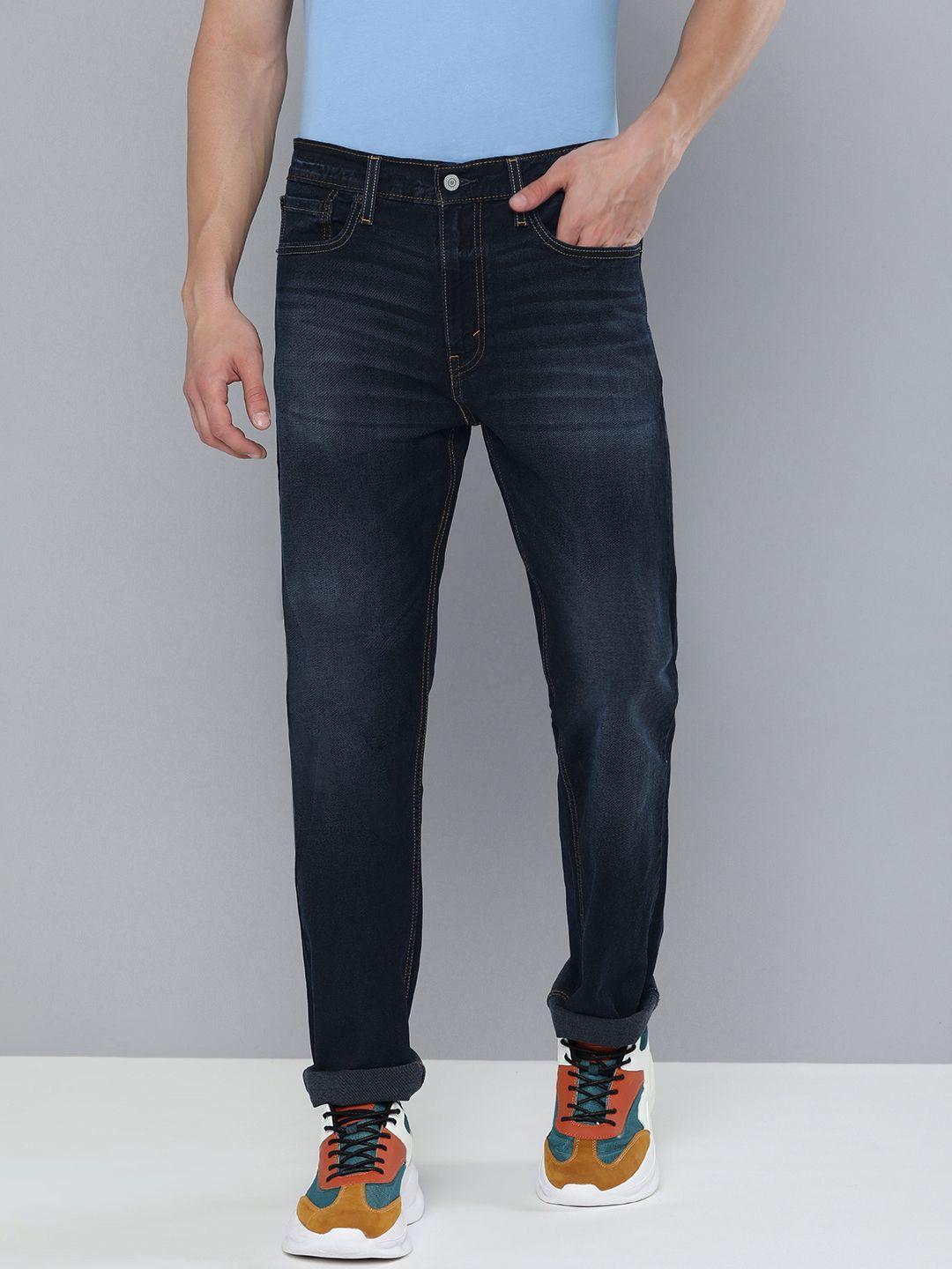 levis men blue slim fit light fade stretchable casual jeans