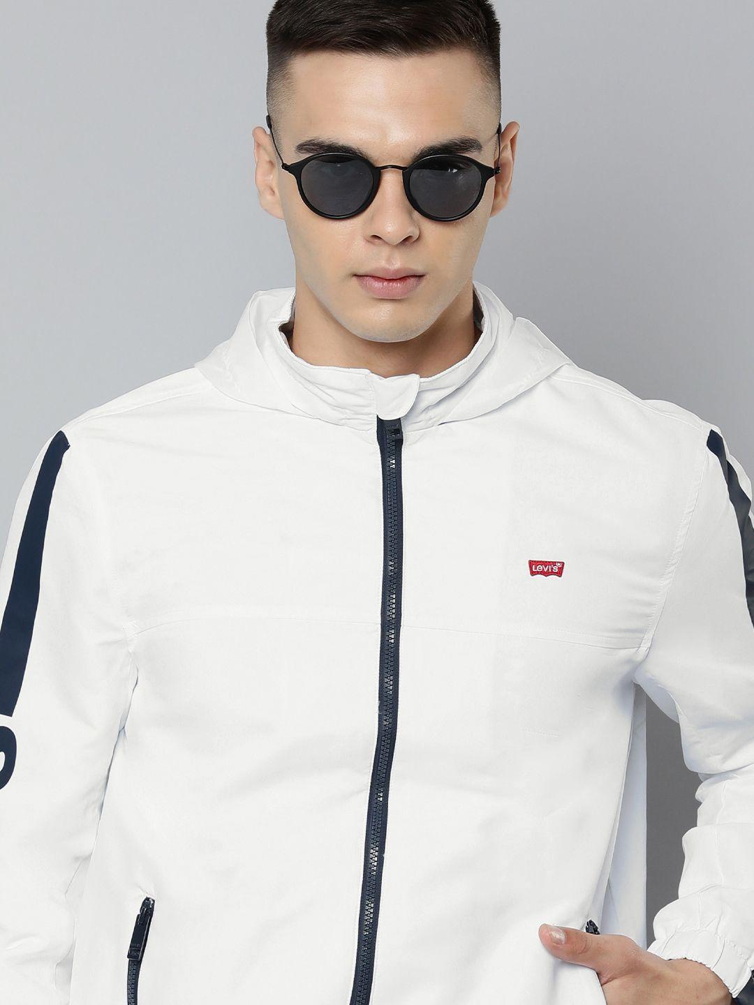 levis men brand logo printed hooded sporty jacket