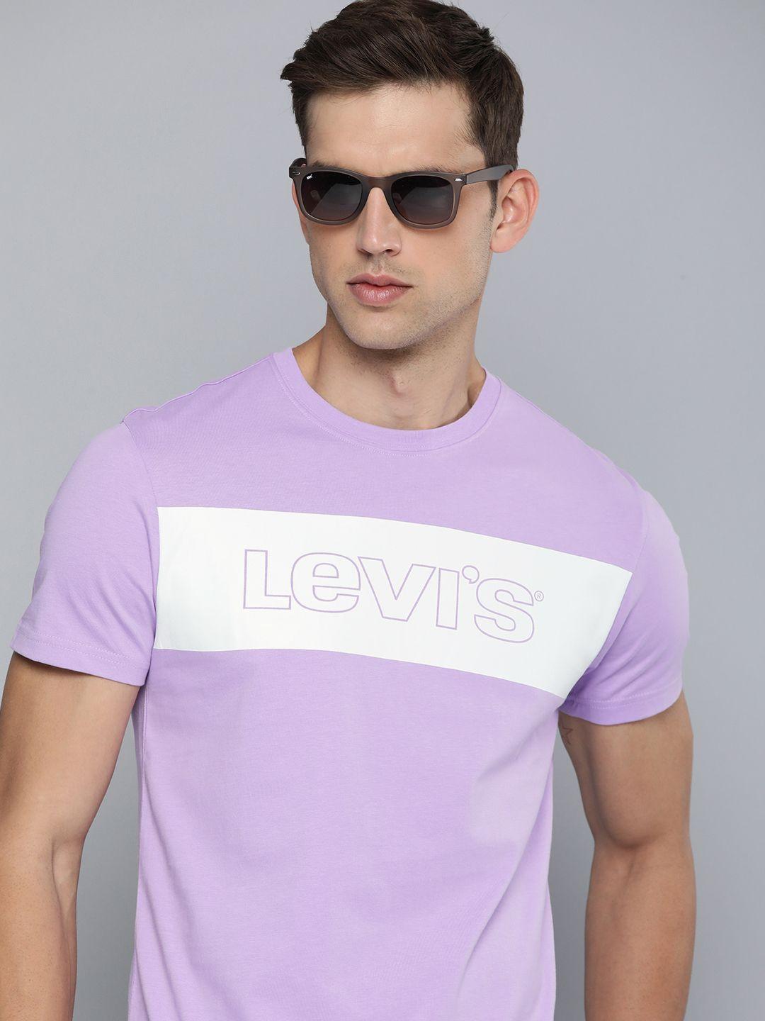 levis men brand logo printed pure cotton slim fit t-shirt