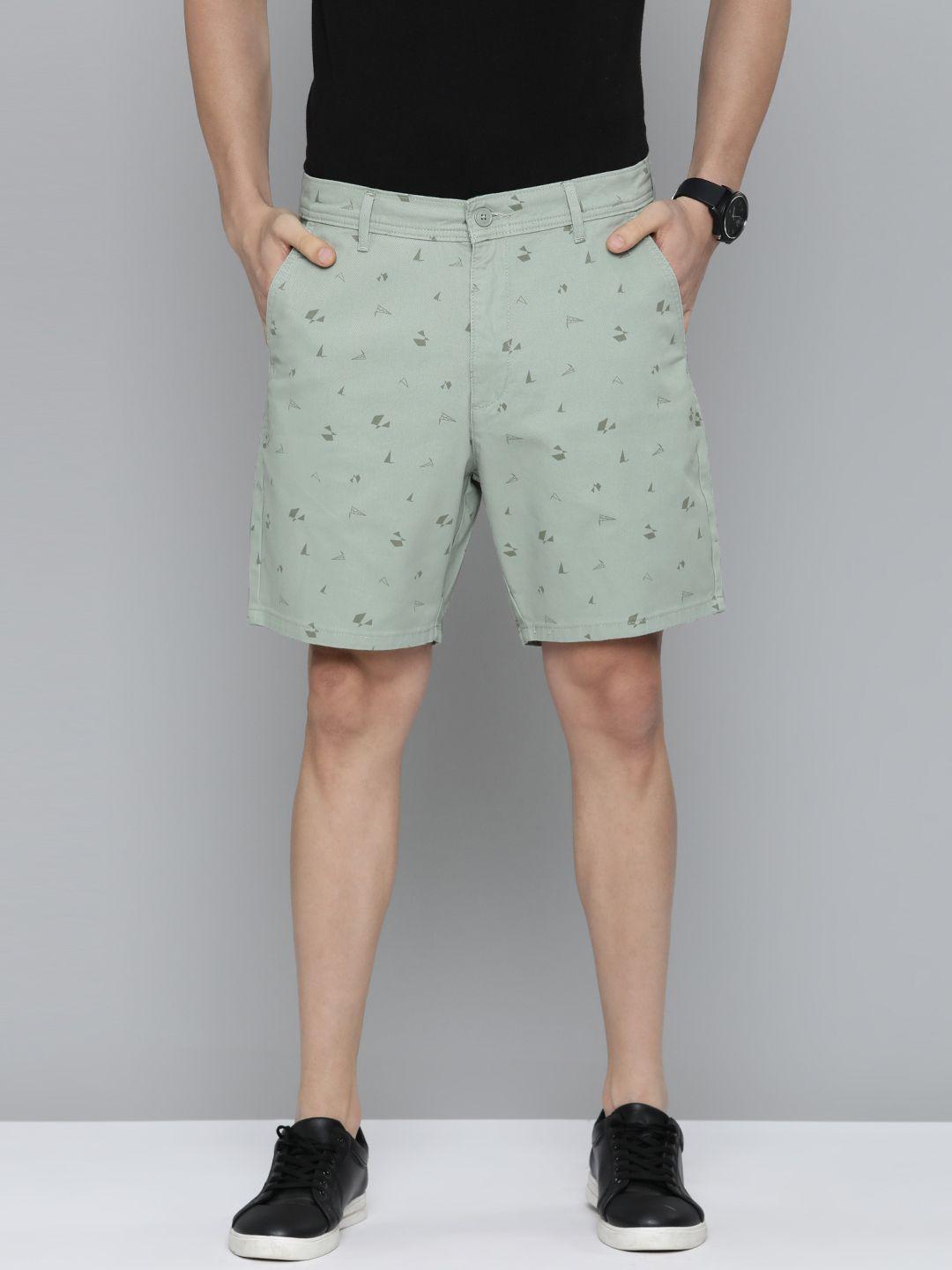 levis men green printed chino shorts