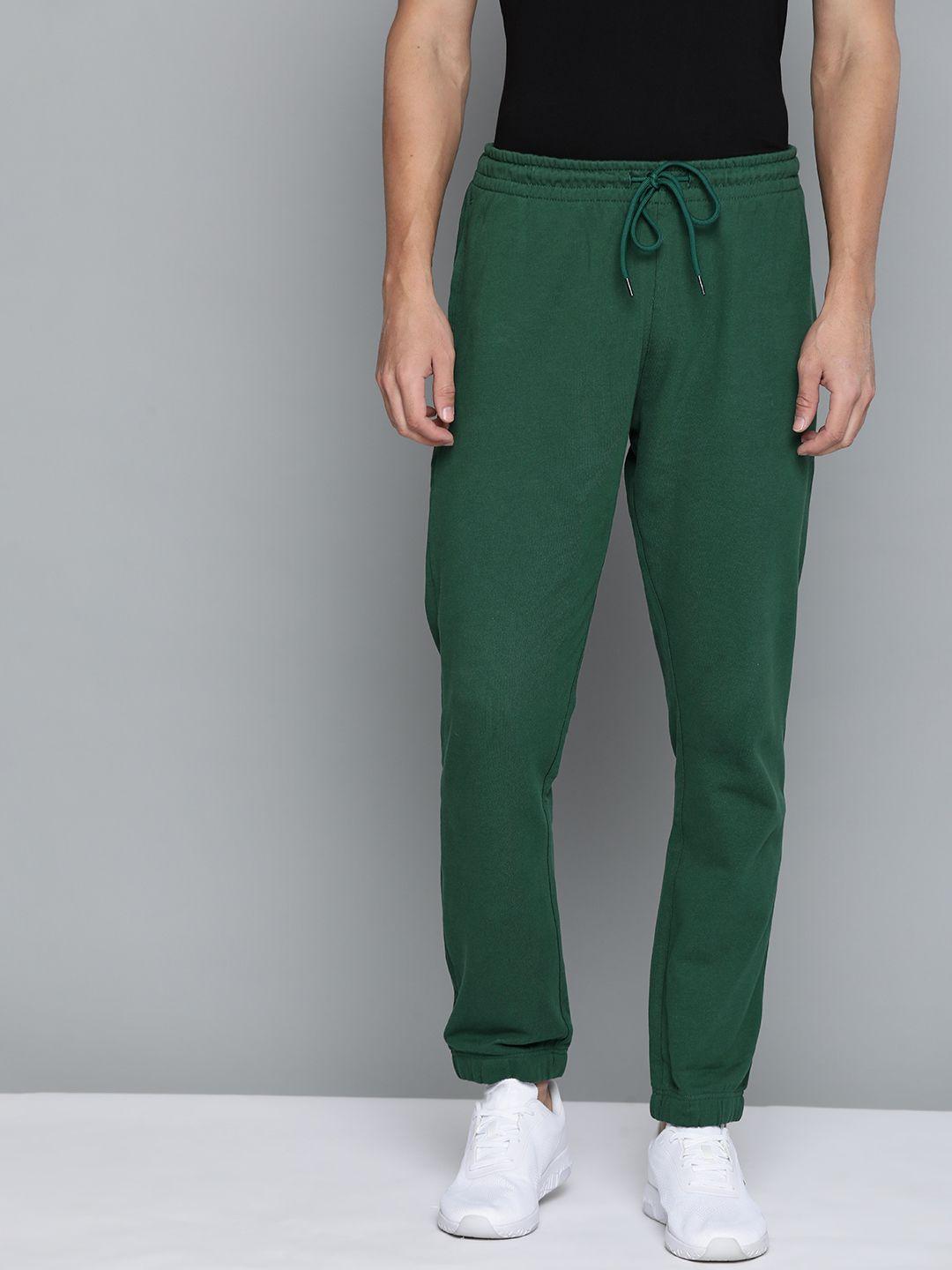 levis men green pure cotton solid track pants