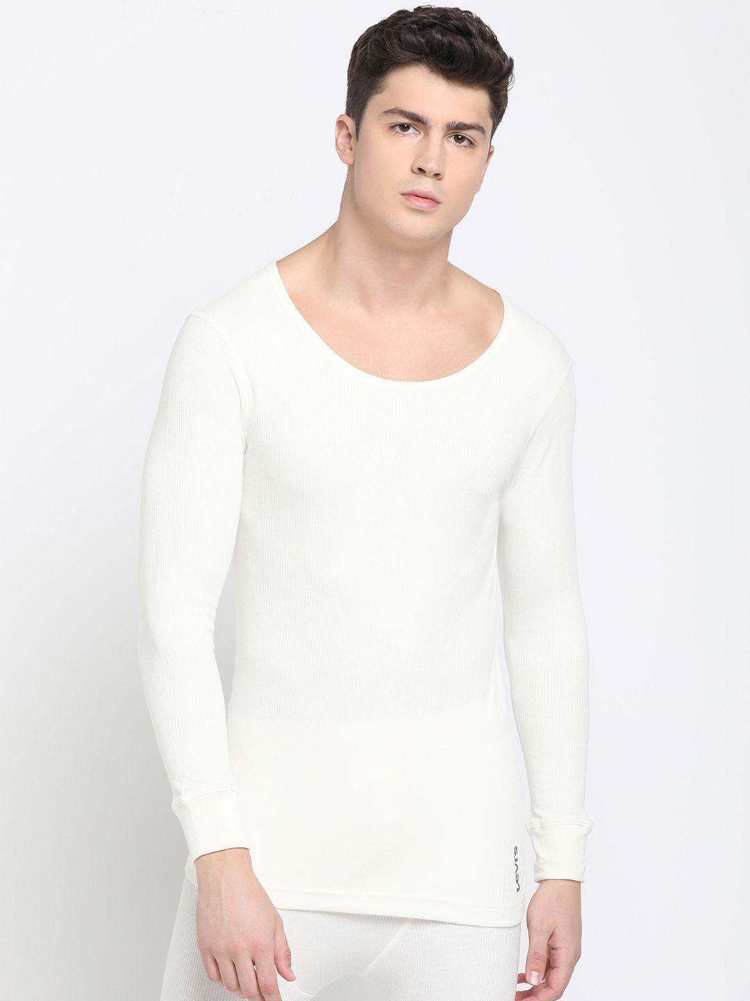 levis men off-white solid thermal top