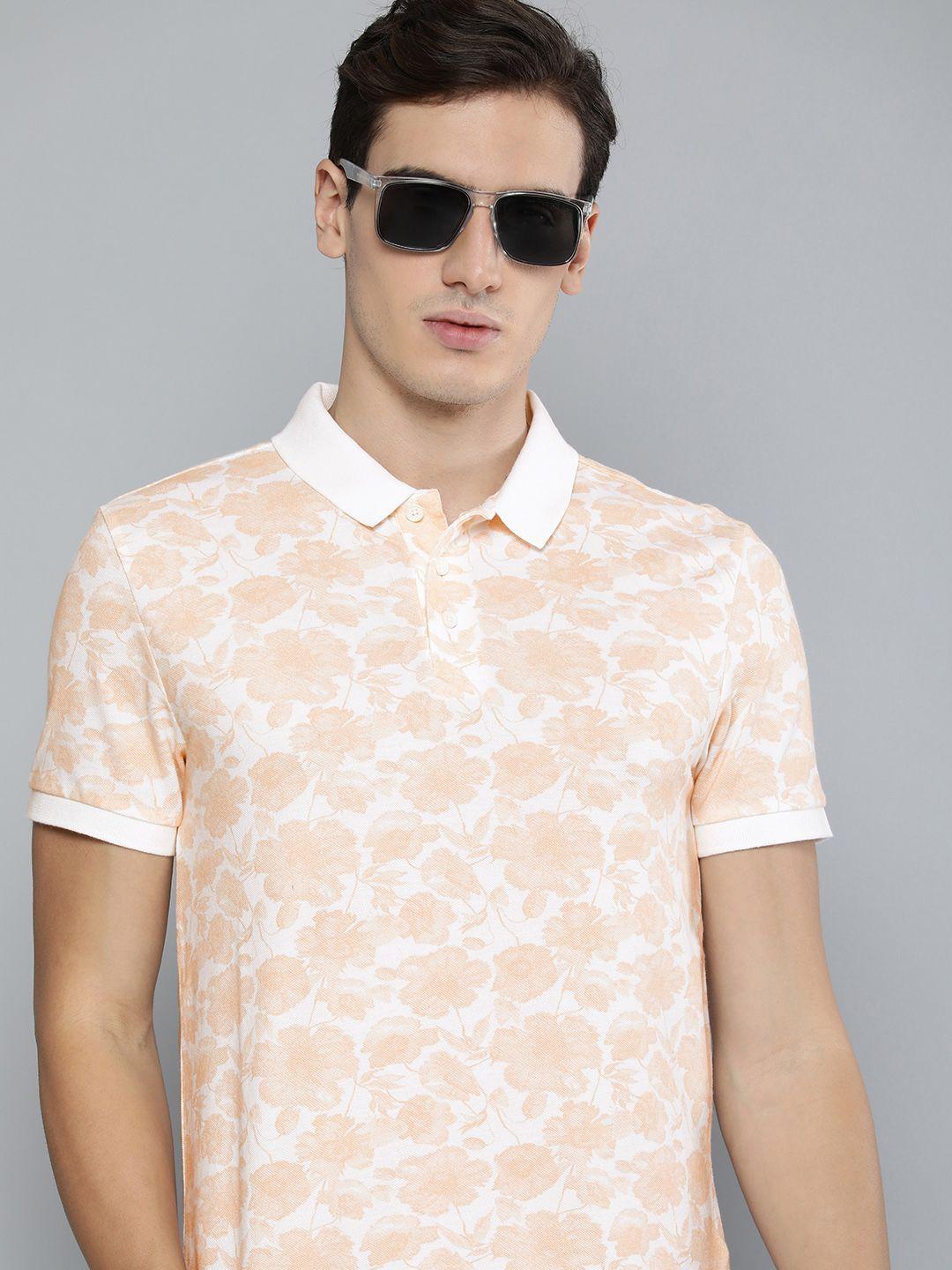 levis men pure cotton floral printed polo collar t-shirt