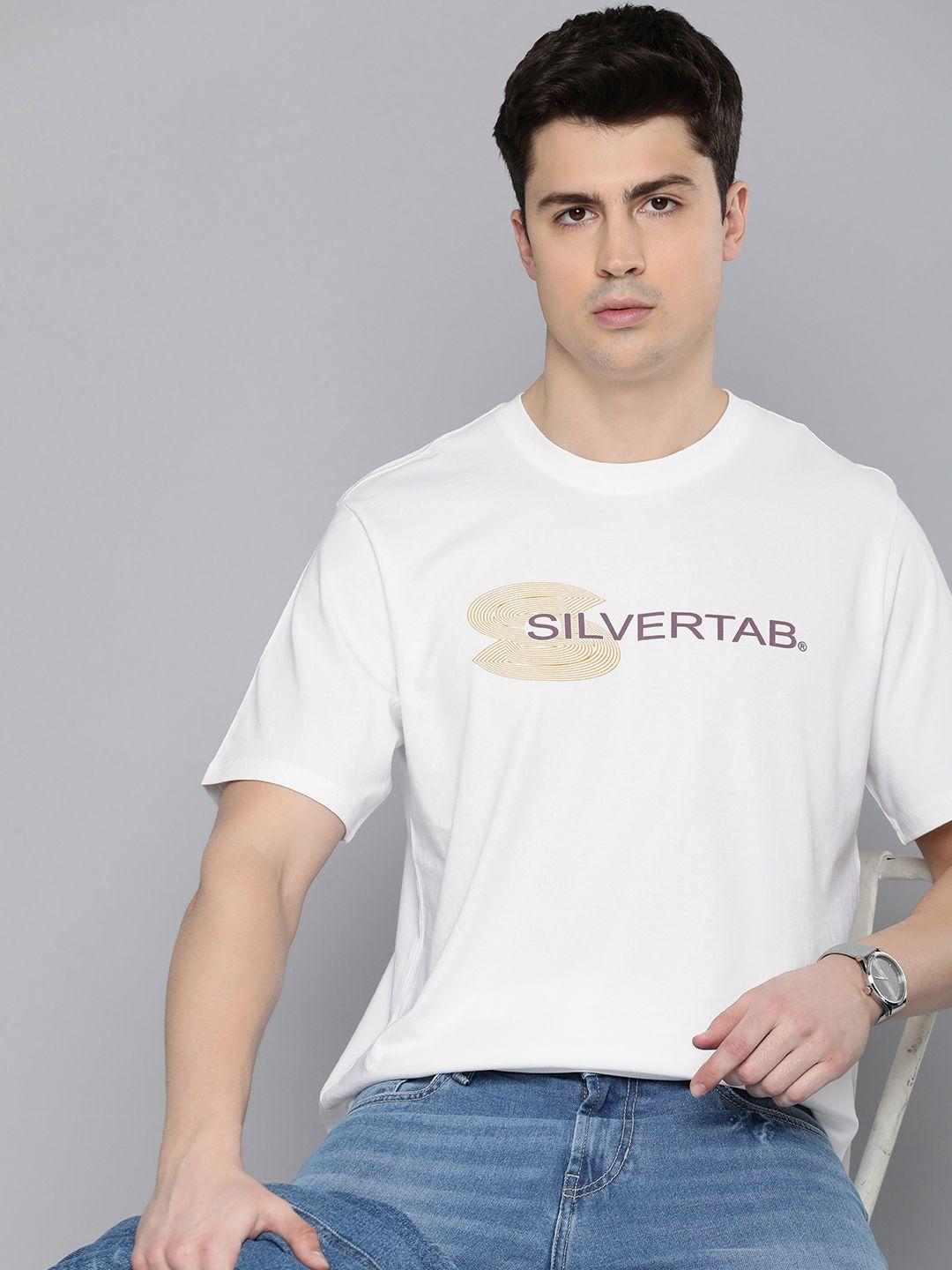 levis men pure cotton typography printed drop-shoulder sleeves t-shirt