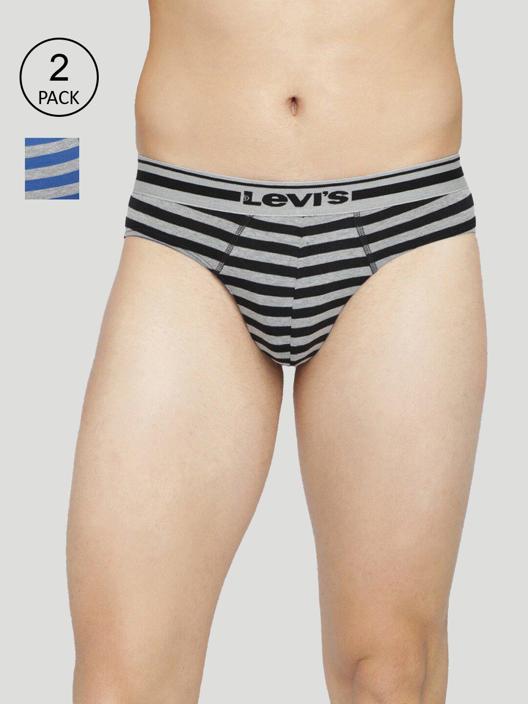 levis pack of 2 smartskin technology striped briefs with tag free comfort #005