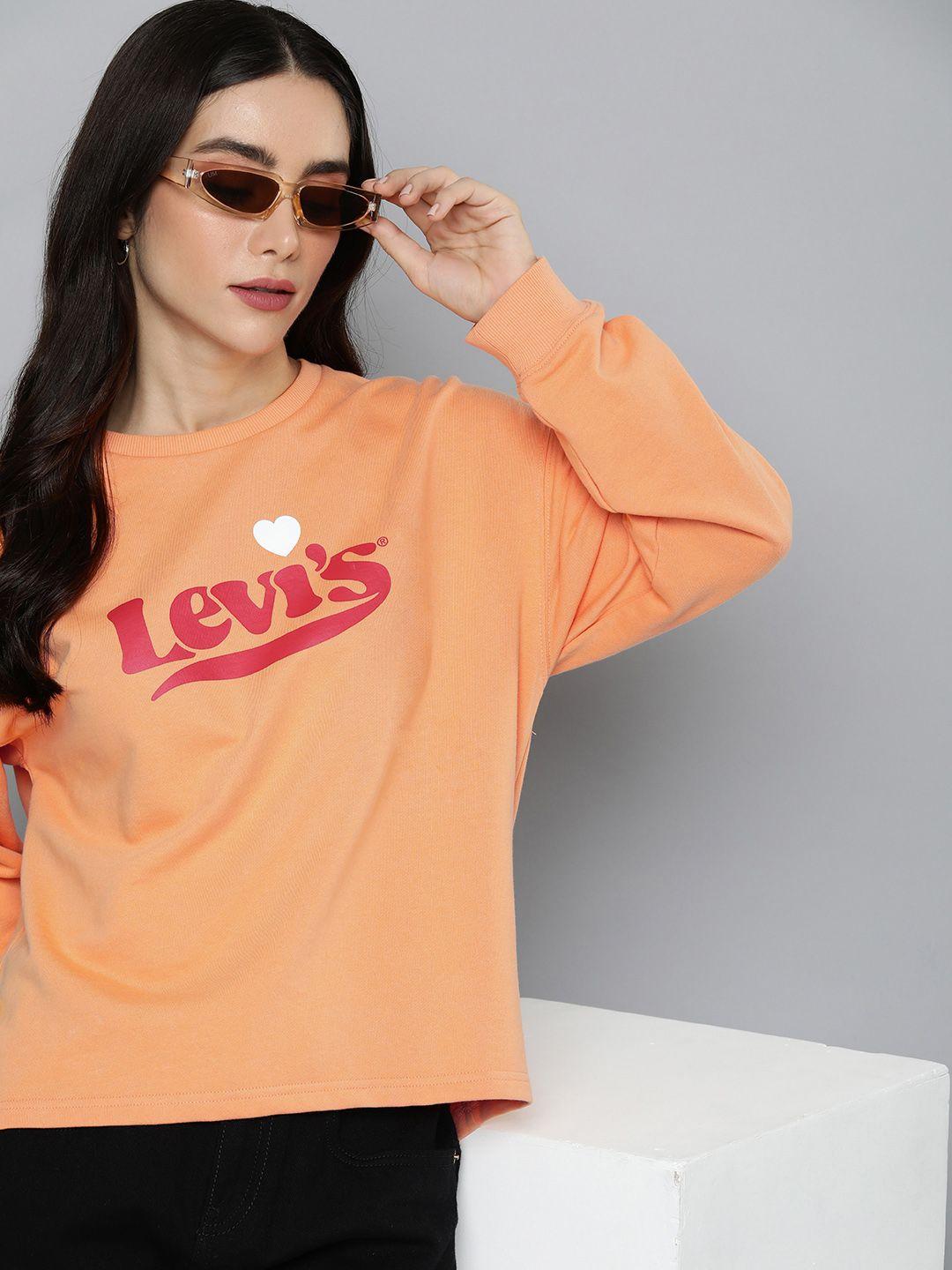 levis round neck pure cotton brand logo printed sweatshirt