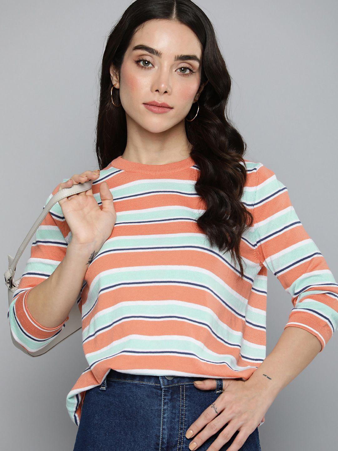 levis striped round neck t-shirt