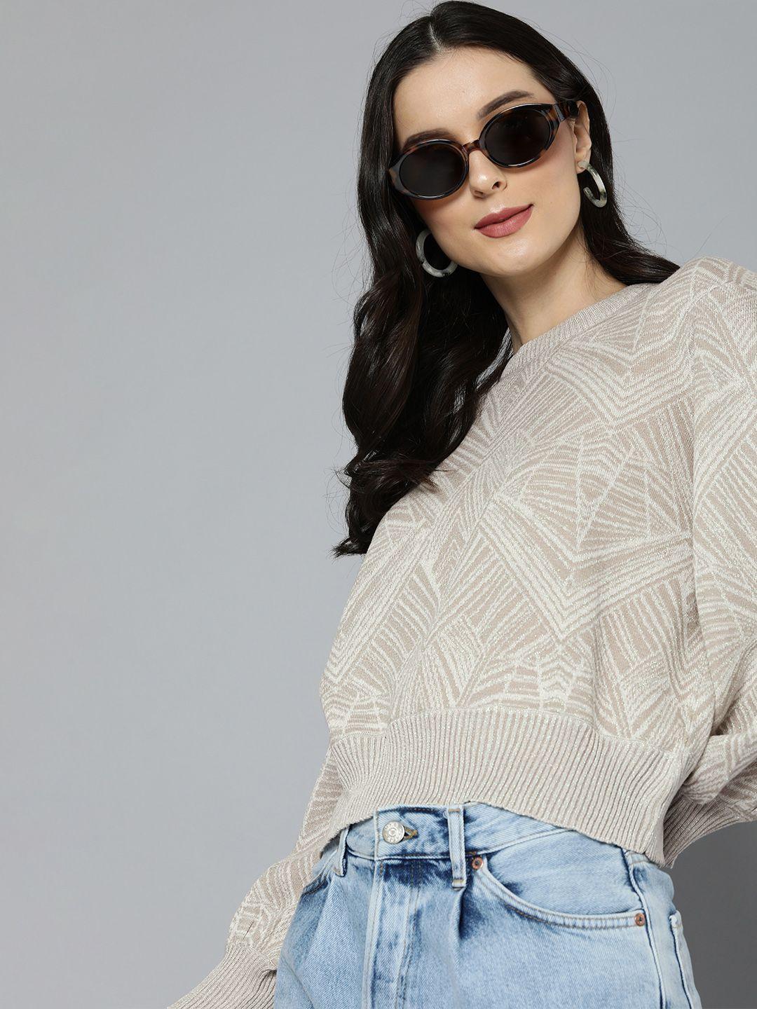 levis women beige printed round neck sweatshirt