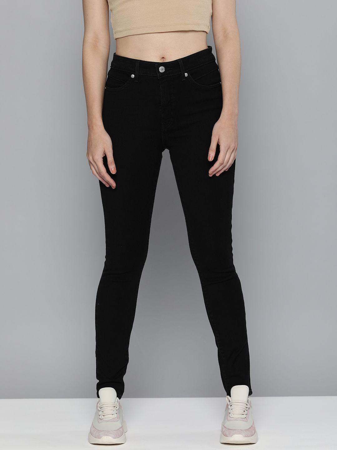 levis women black revel shaping skinny fit high-rise stretchable jeans