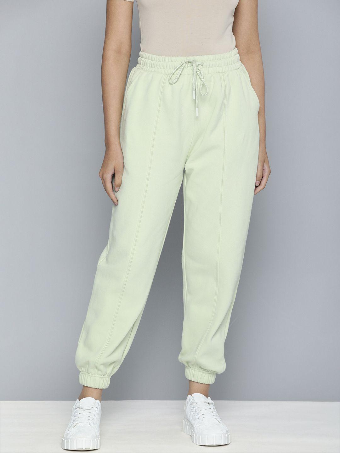 levis women green loose fit pleated joggers trousers