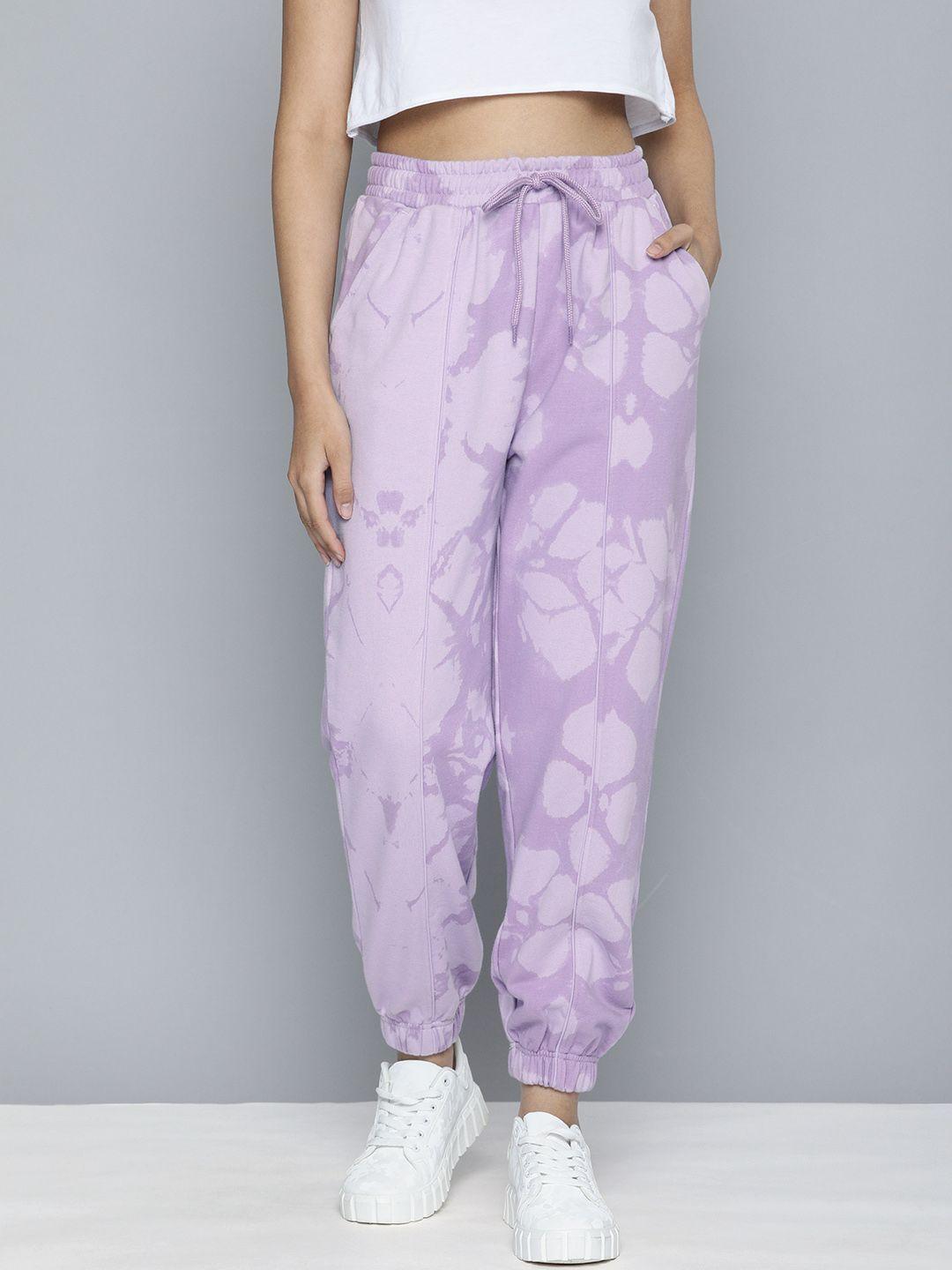 levis women purple printed loose fit pleated joggers trousers