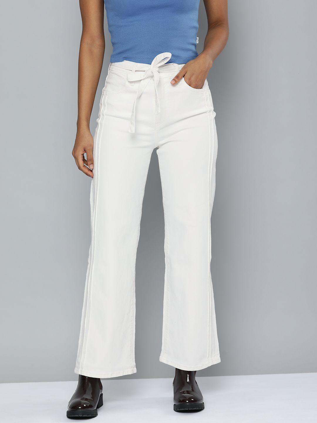 levis x deepika padukone women white super wide leg jeans