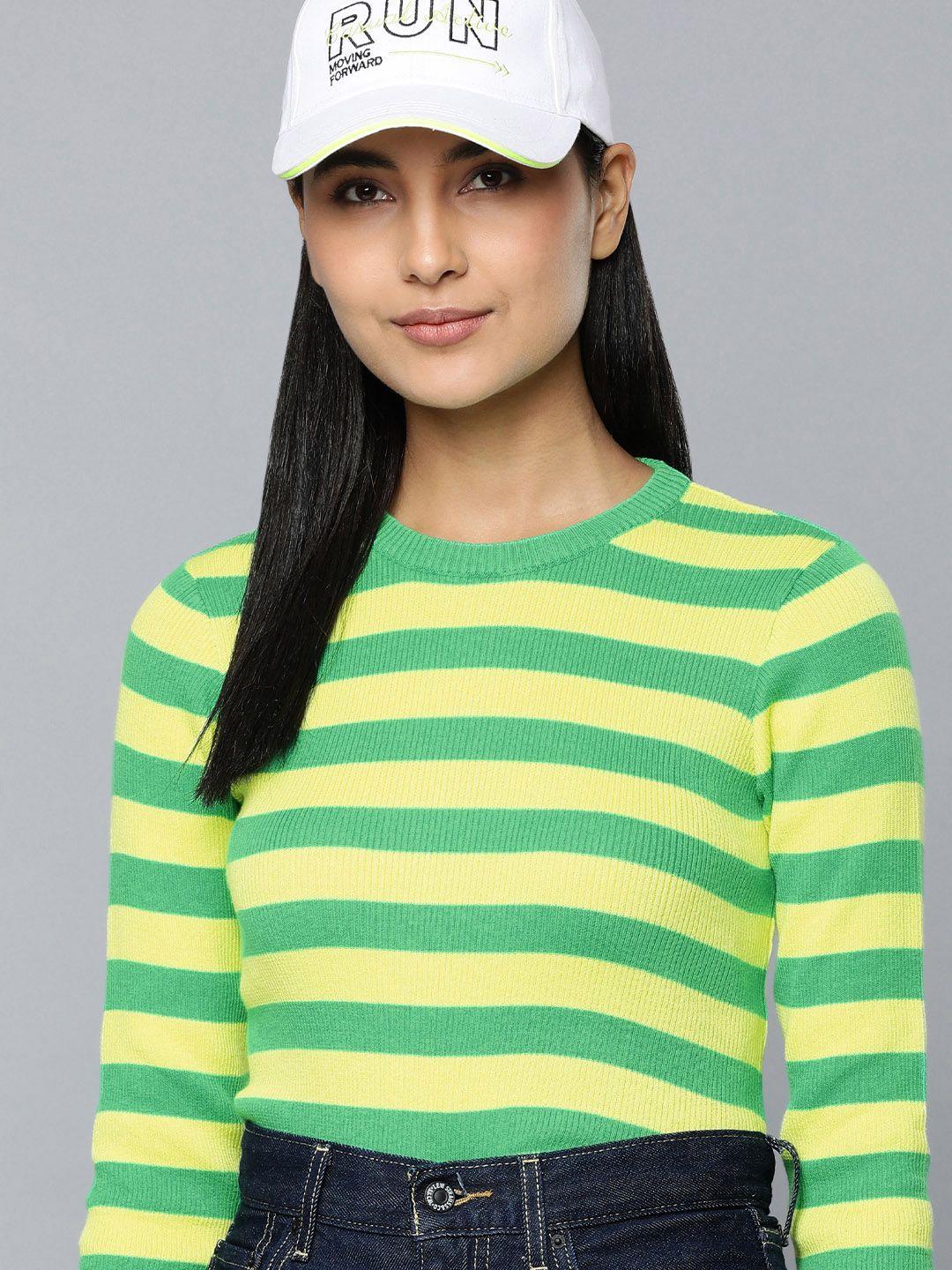 levis yellow & green striped top