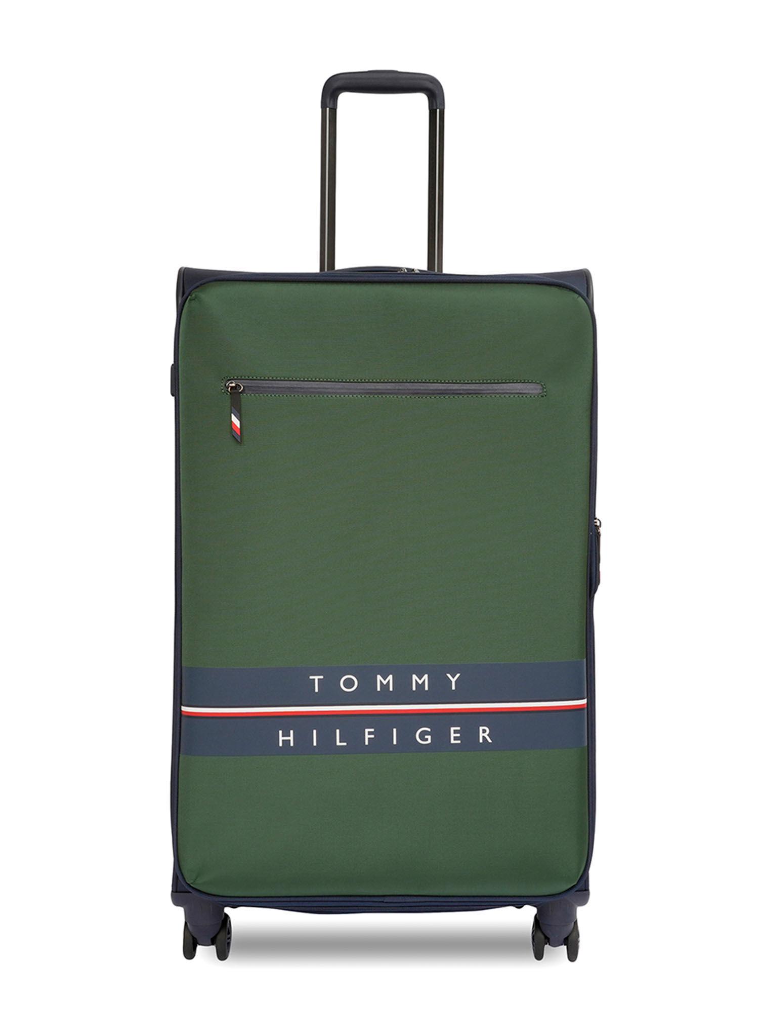 lewiston polyester soft luggage-dark green-navy cabin trolley bag