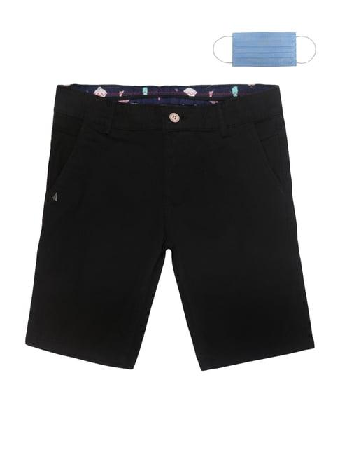 li'l tomatoes kids black printed shorts & mask