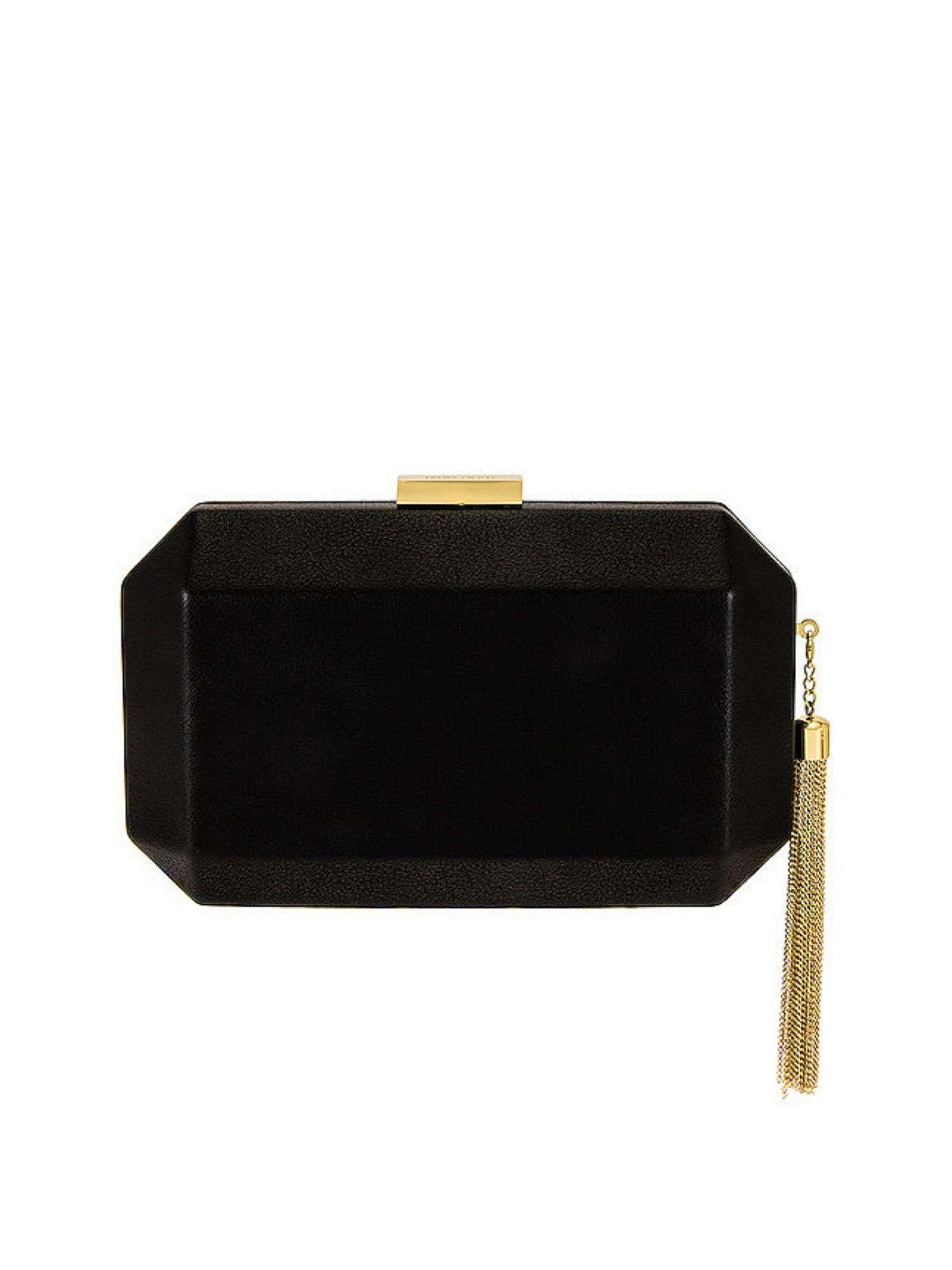lia facetted clutch with tassel