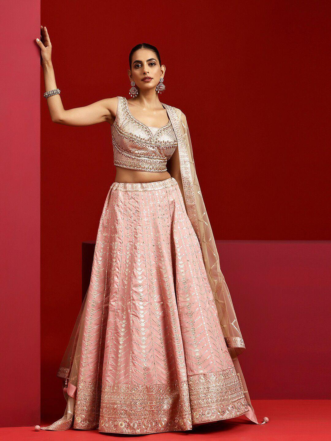 libas art embellished beads and stones ready to wear lehenga & padded blouse with dupatta