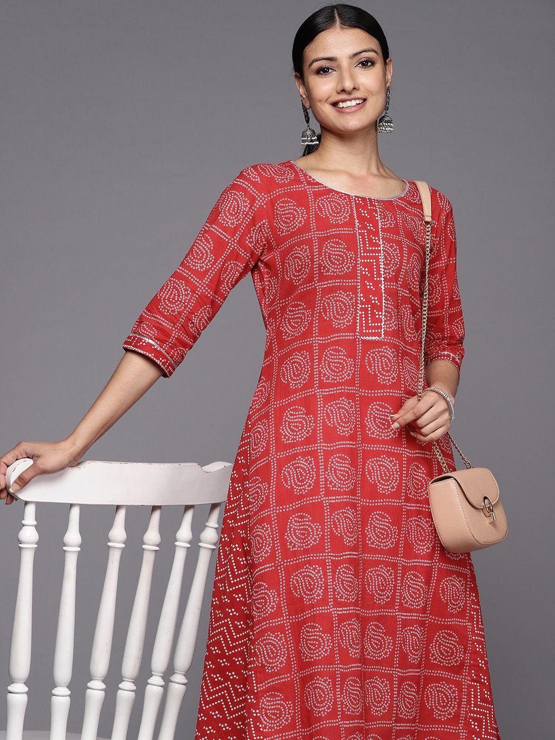 libas bandhani printed gotta patti kurta