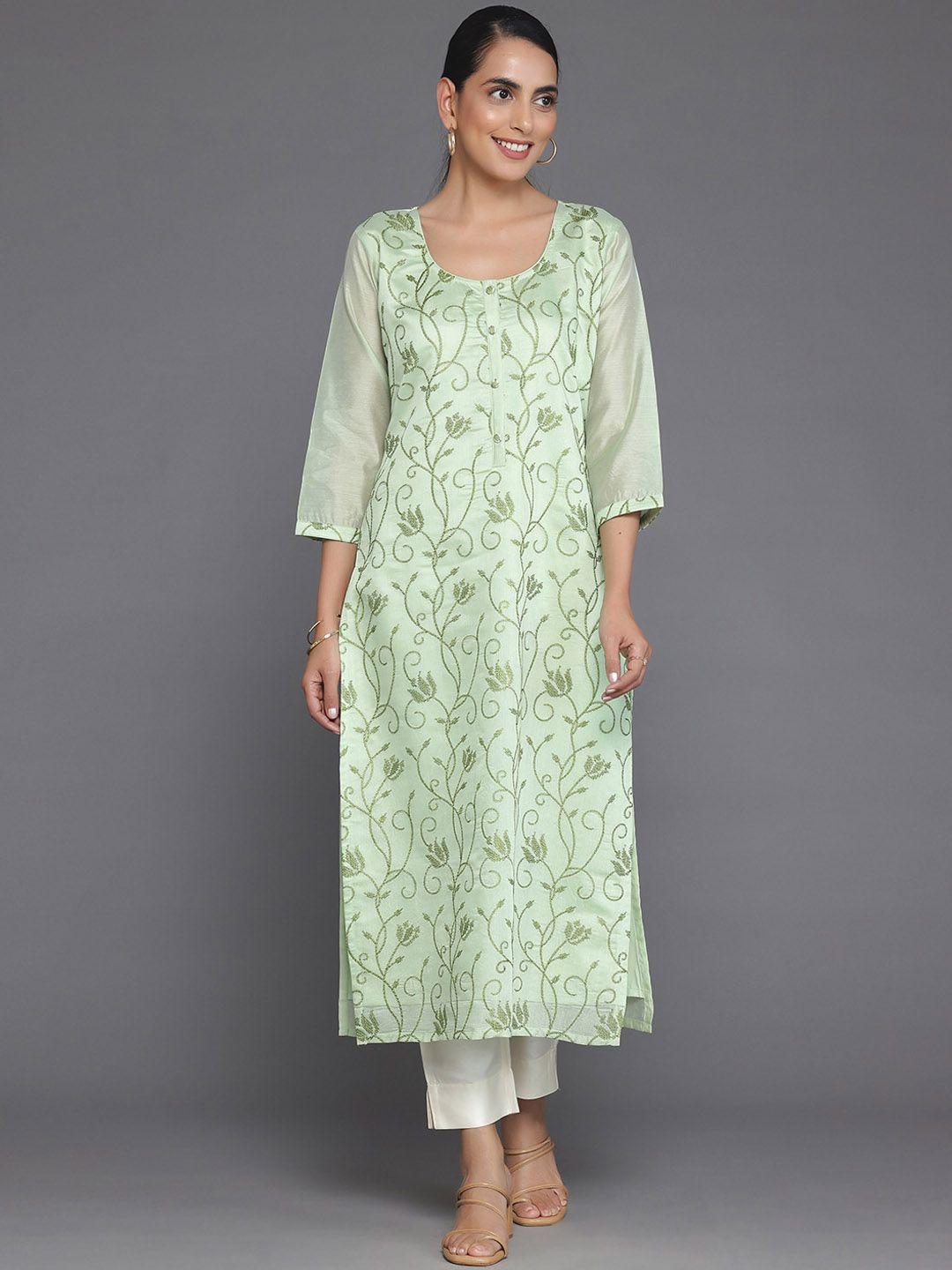 libas embroidered ethnic motifs printed thread work kurta