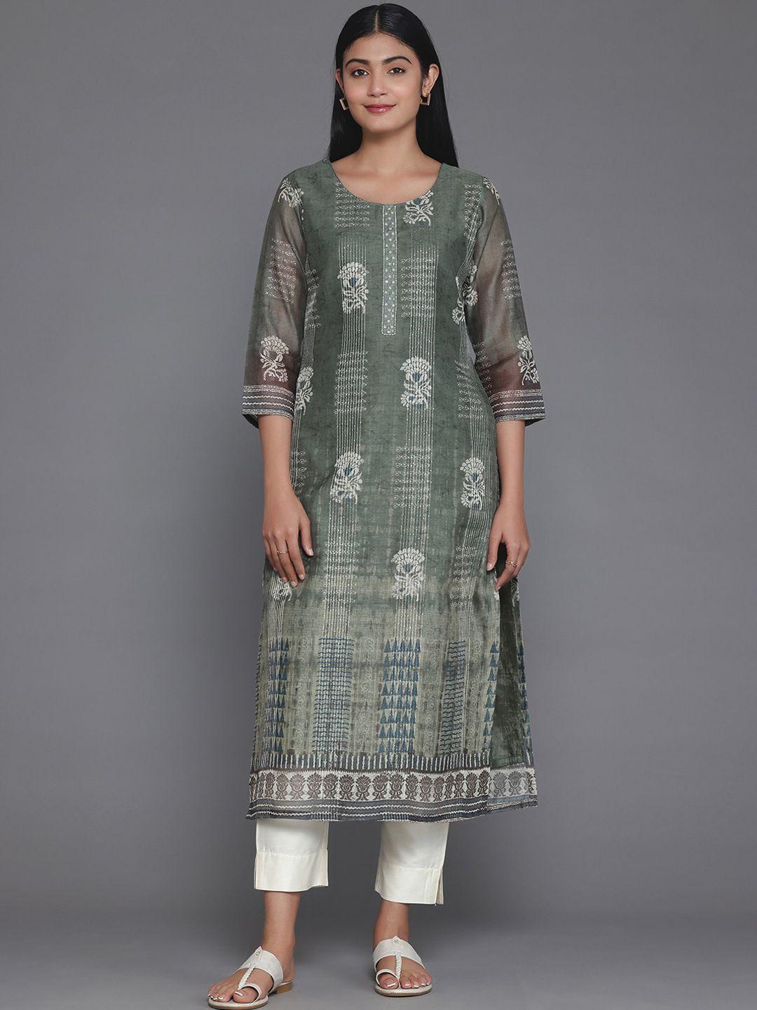 libas ethnic motifs printed chanderi silk kurta