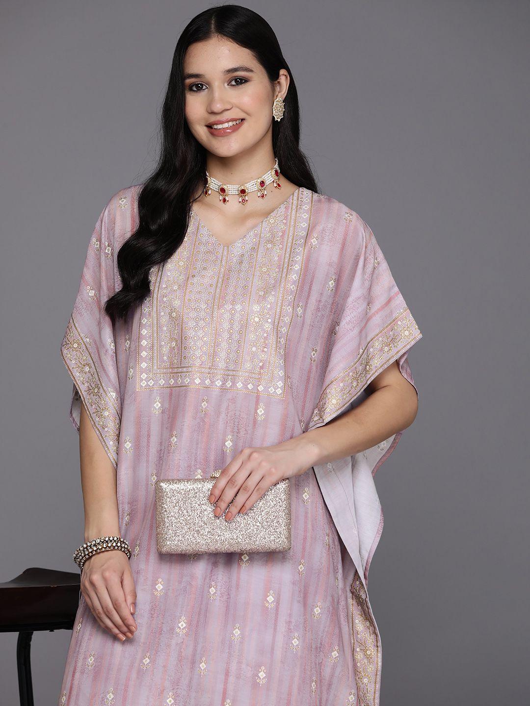 libas ethnic motifs printed kaftan kurta with trousers