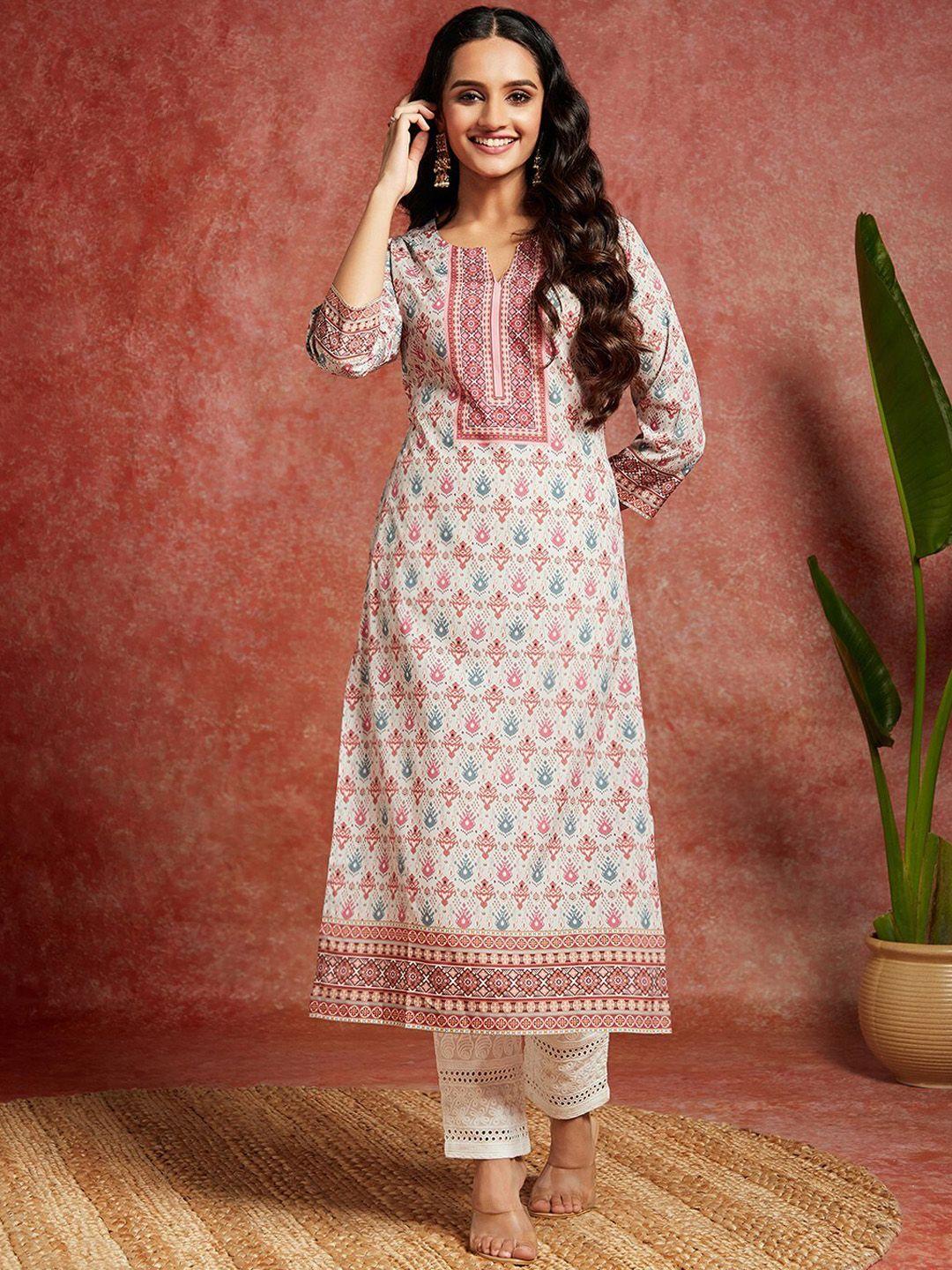 libas ethnic motifs printed straight kurta