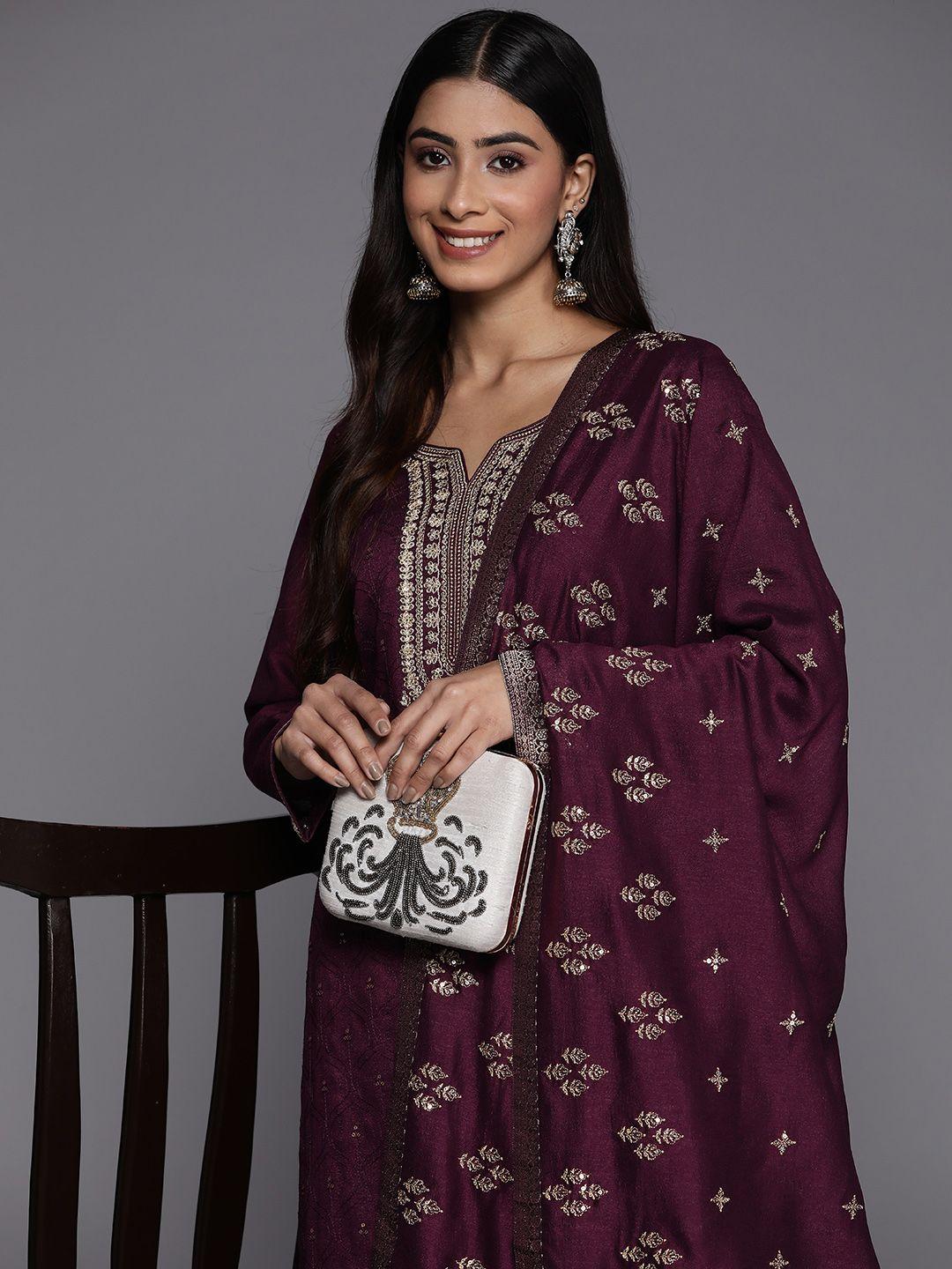 libas floral embroidered kurta with trousers & with dupatta