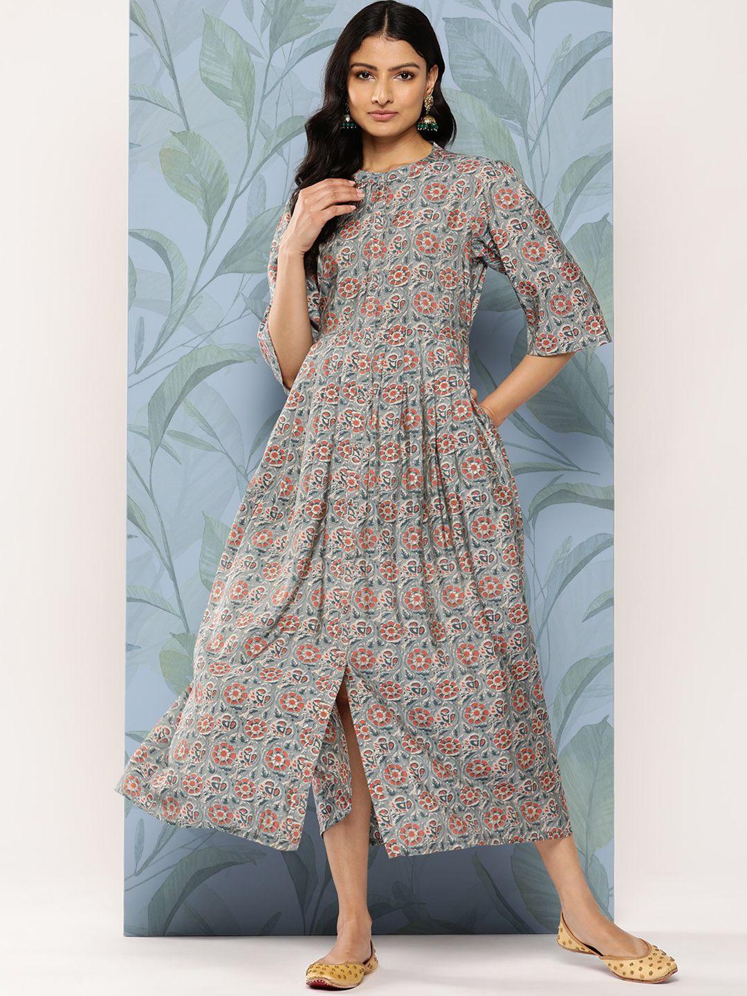 libas floral ethnic midi dress