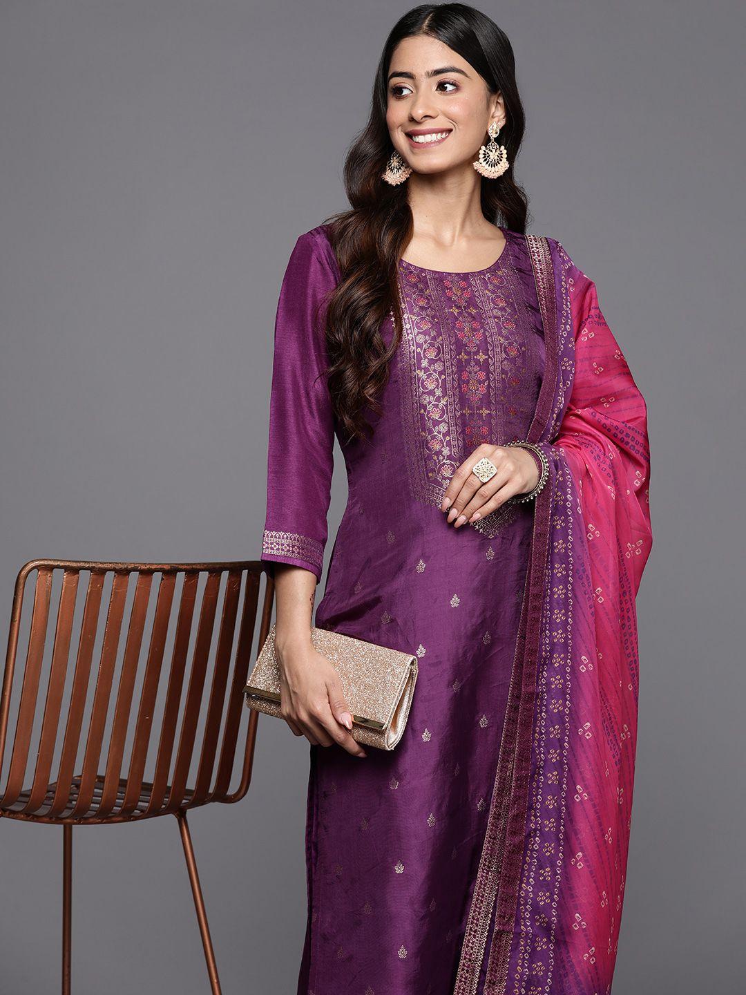 libas floral kurta with trousers & with dupatta