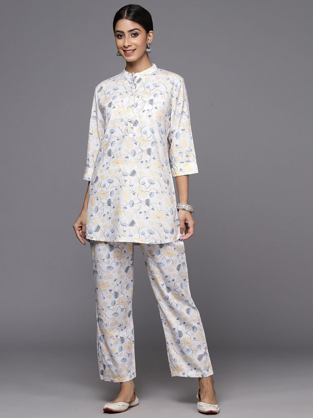 libas floral print ethnic tunic with trousers